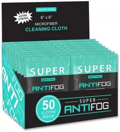 Anti Fog Microfiber Cleaning Cloth for Glasses | Individually Wrapped Microfiber Lens Cleaning Cloth for Eyeglasses, Lenses, Binoculars, Face Shields, Ski Masks or Swim Goggles (50 Count)