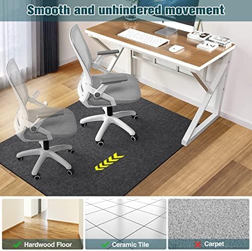 2 Pack Desk Chair Mat for Hardwood Floor & Tile 55"x35" Office Chair Mat for Rolling Chairs Large Anti-Slip-Recyclable Material Computer Chair Rug for Office/Home