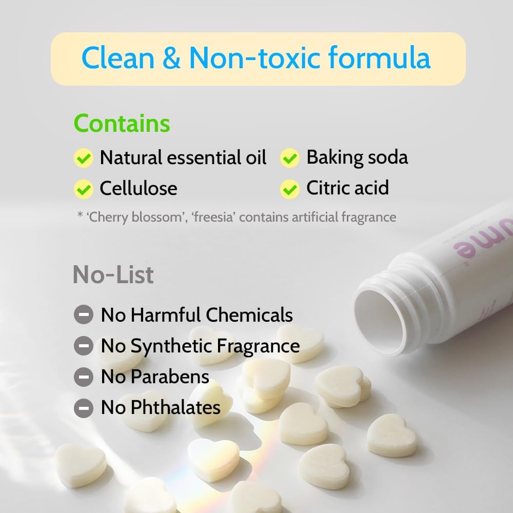 Effervescent Bathroom Air Freshener - Floral Lavender - Toilet Deodorizer, Bathroom Odor Eliminator, Toilet Freshener, Flushable Air Freshener Toilet Tablets, 3 Pack (90 Tablets)