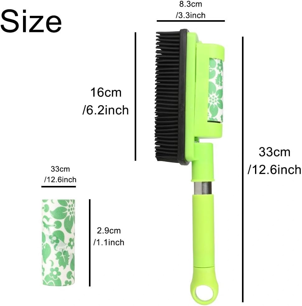 Rubber Pet Cat Dog Hair Removal Brush Lint & Hair Remover Brush,Silicone Lint and Debris Remover for Cleaning, Grooming and Fur Removal, Home, (Green)