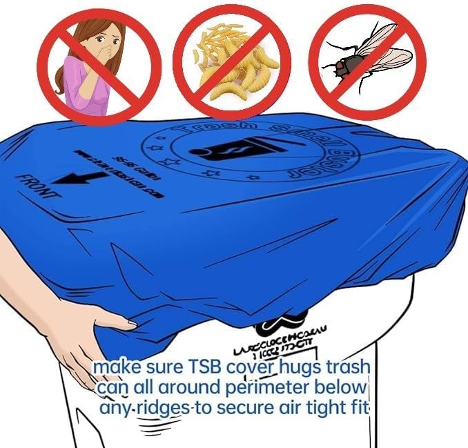 32 Gallon Trash Can Cover Odor Eliminating Bag with Elastic Band Lemon Scented Durable Chemical Free 1 Cover