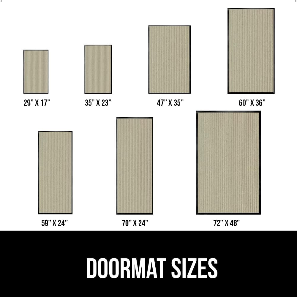 GORILLA GRIP Traffic Guard Door Mat, 47x35, Heavy Duty Welcome Mats, Commercial Office Space Doormat, Waterproof, Fade Resistant, Strong Rubber Backing, Low Profile, Shoe and Boot Scraper, Light Gray