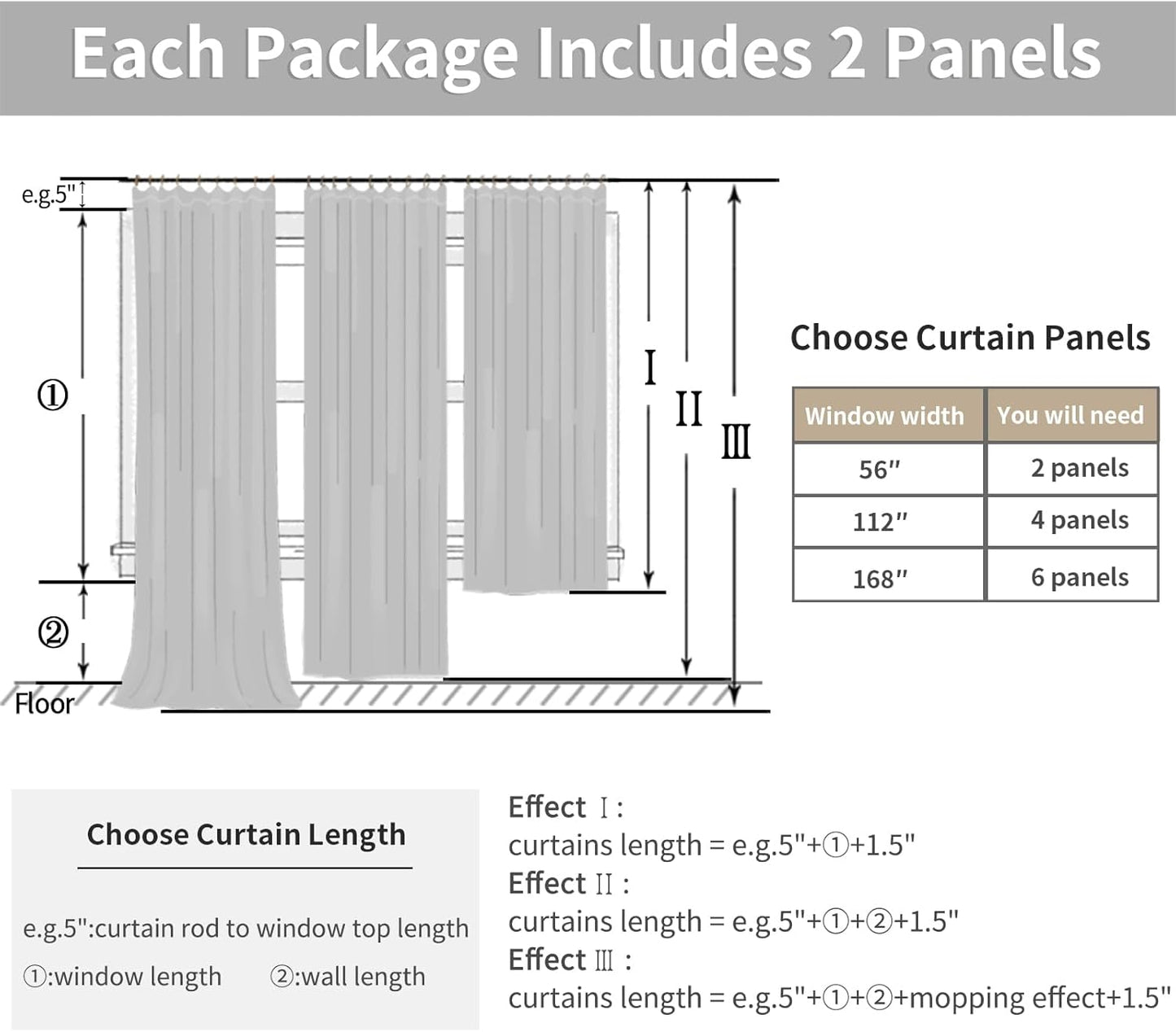 YoungsTex Natural Linen Curtains 95 Inches Long 2 Panels for Bedroom, Semi Sheer Drapes Light Filtering Privacy Floor Length Window Treatments with Pinch Pleated for Living Room, 40 X 95 Inch