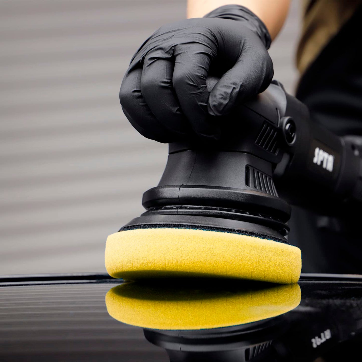 Yellow Medium Cut Pad, Buffing Polishing Pads, SPTA 1Pc 5.5 Inch Face for 5 Inch 125mm Backing Plate Compound Buffing Sponge Pads for Car Buffer Polisher Compounding, Polishing and Waxing - FPTSS5Y