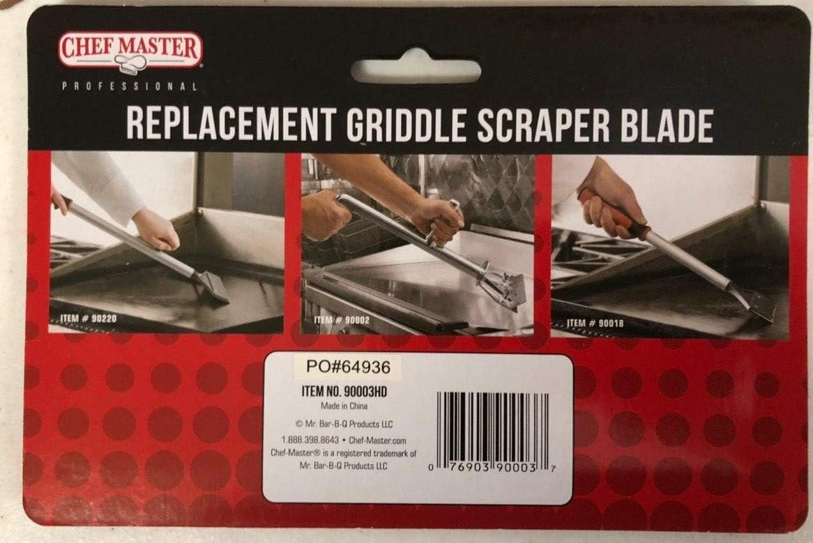 Replacement Blade for Chef Master Griddle Scraper by FryOilSaver Co., 5 1/2" Wide x 1.2mm Thick Stainless Steel Reversible Blade Fits to Most Griddle Scrapers, Double Beveled Edge for Chrome Griddles