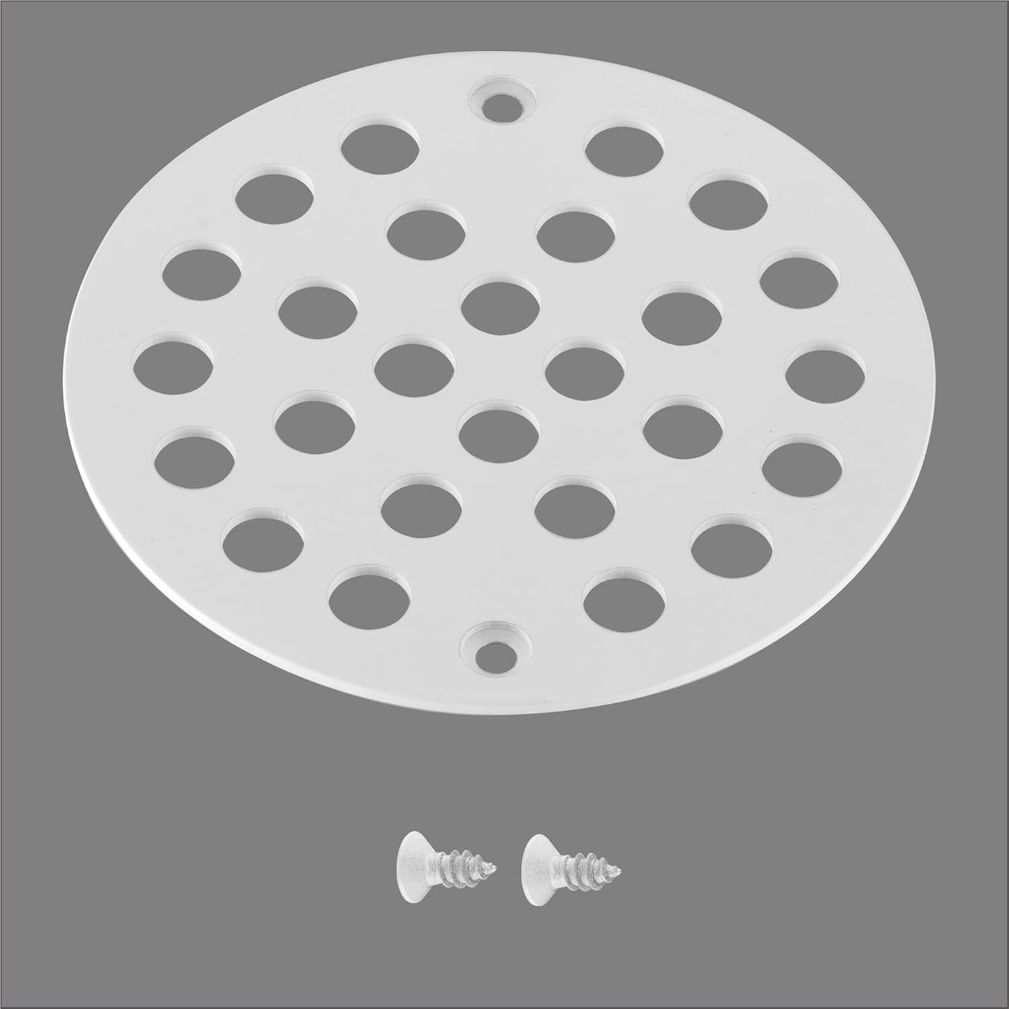 4-Inch Screw-in Shower Strainer Drain Cover Replacement Floor Strainer(White)