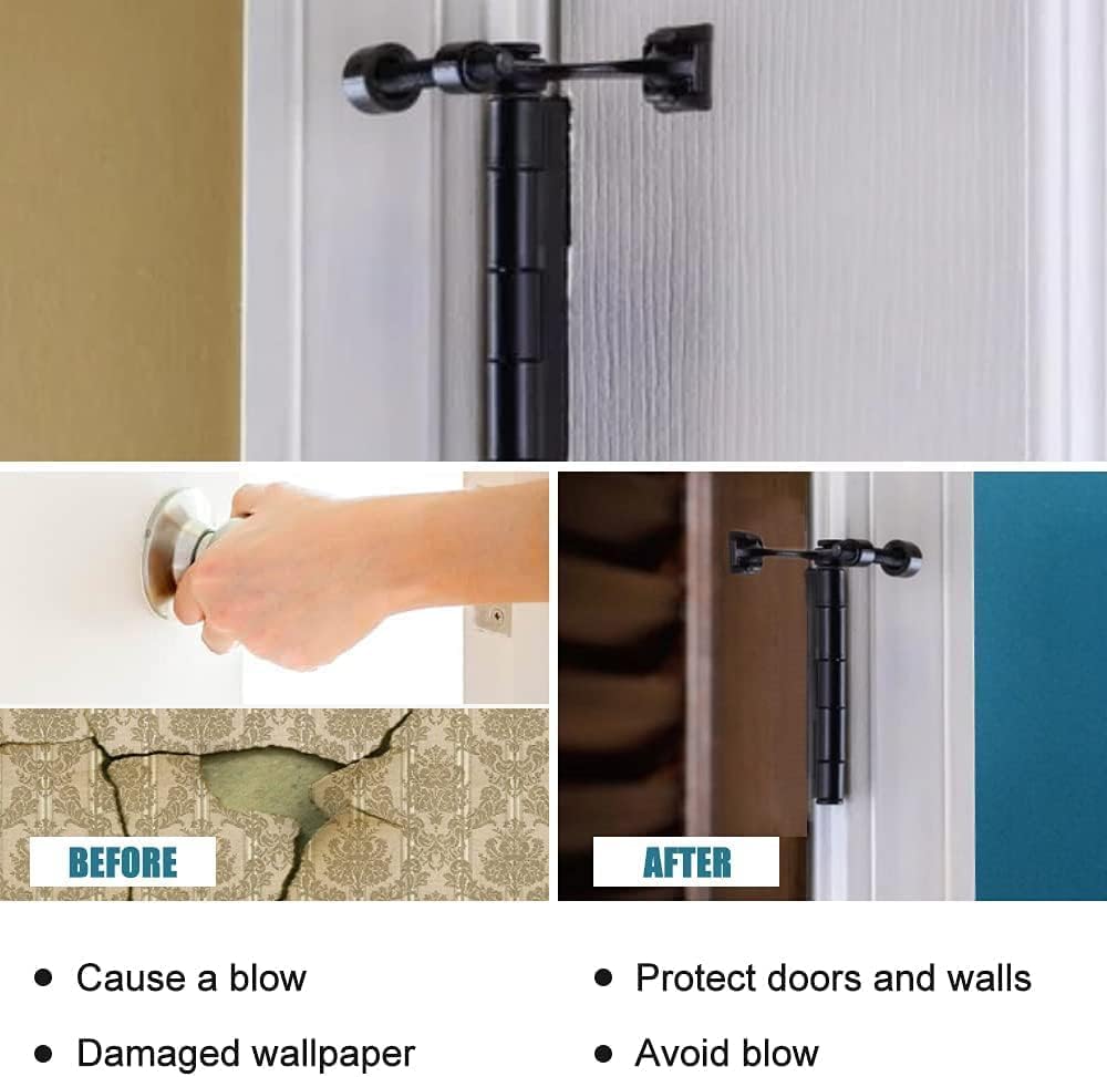 8 Pack Hinge Pin Oil Rubbed Bronze Door Stopper, Adjustable Heavy Duty Hinge Pin Door Stop with Oil Rubbed Bronze Rubber Bumper Tips