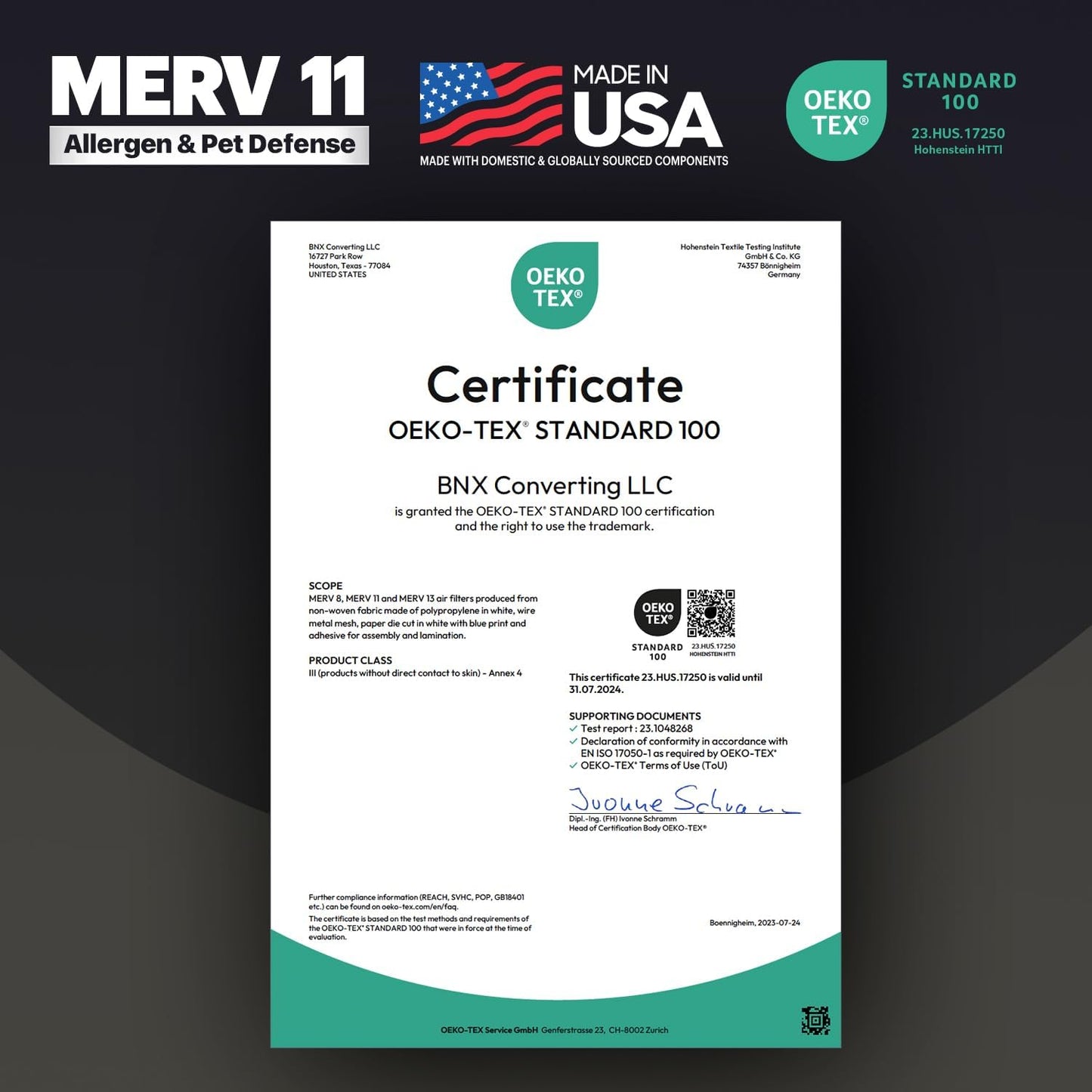 BNX TruFilter 14x18x1 Air Filter MERV 11 (6-Pack) - MADE IN USA - Allergen Defense Electrostatic Pleated Air Conditioner HVAC AC Furnace Filters for Allergies, Dust, Pet, Smoke, Allergy MPR 1200 FPR 7