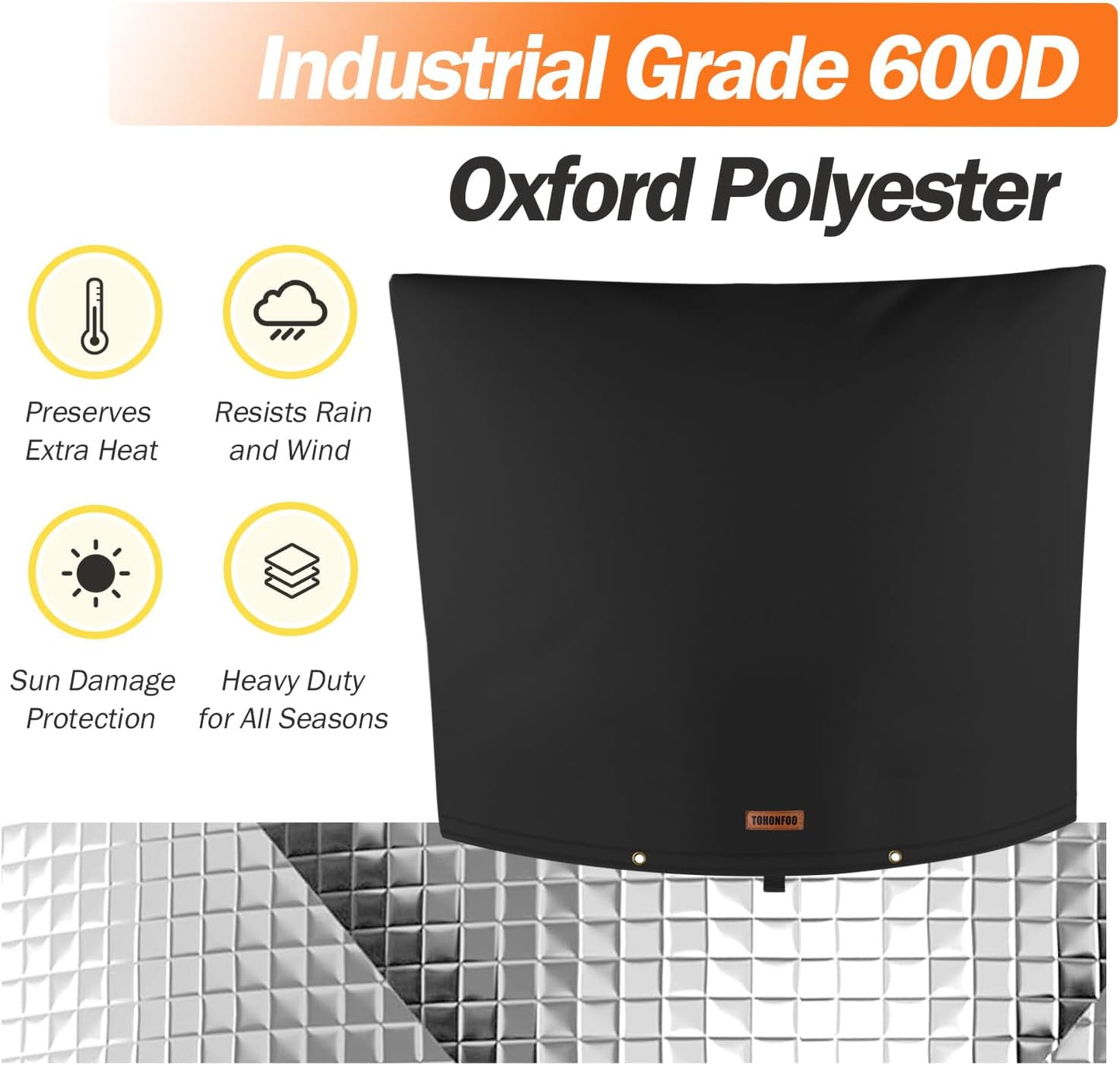 Backflow Preventer Pipe Insulation Cover (5°F) - Irrigation Sprinkler Valve Insulated Pouch - Water Well Pump Cover - Sturdy 5 Layers for Winter Freeze Protection, 30" W x 24" H, Black