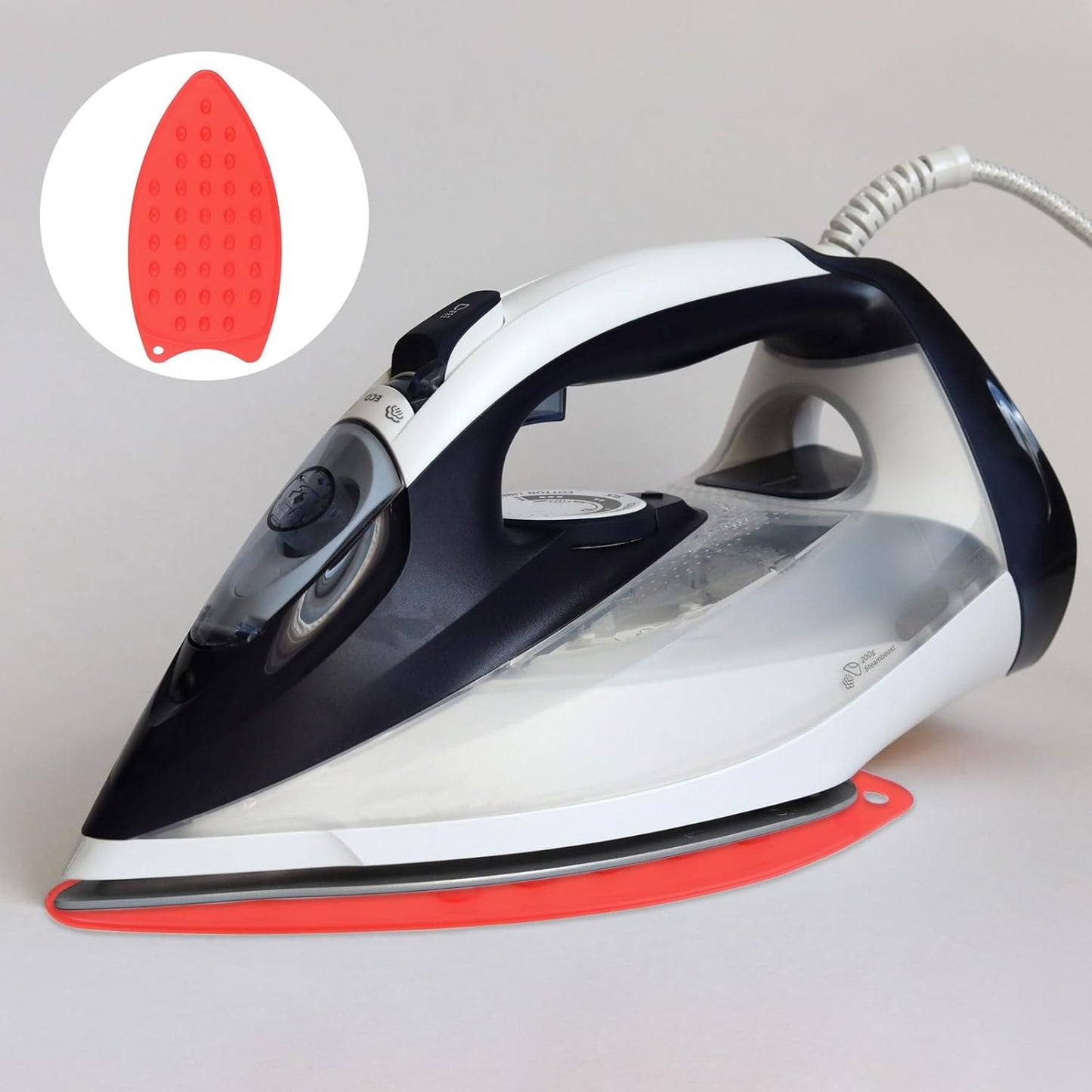 HARFINGTON 2pcs Silicone Iron Rest Pad, Multipurpose Iron Hot Resistant Mat Iron Rest Plate for Ironing Board Hot Heat Resistant Steam Compact Mat, Red/Blue