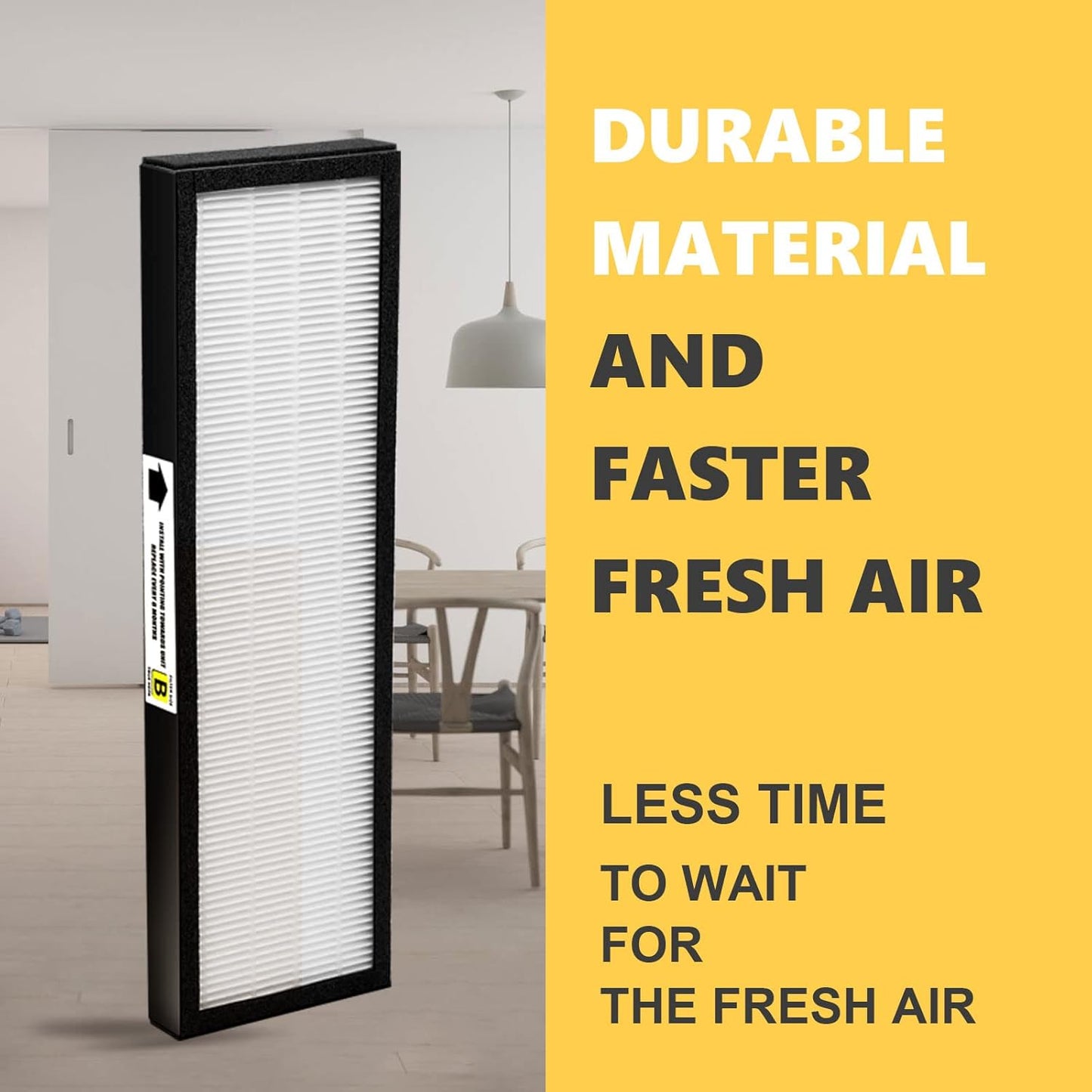 4 Packs FLT4825 True HEPA Filter B Replacement Compatible with AC4825 AC4300 AC4800 AC4900 AC4850, 4 HEPA Filter and 6 Carbon Pre Filters