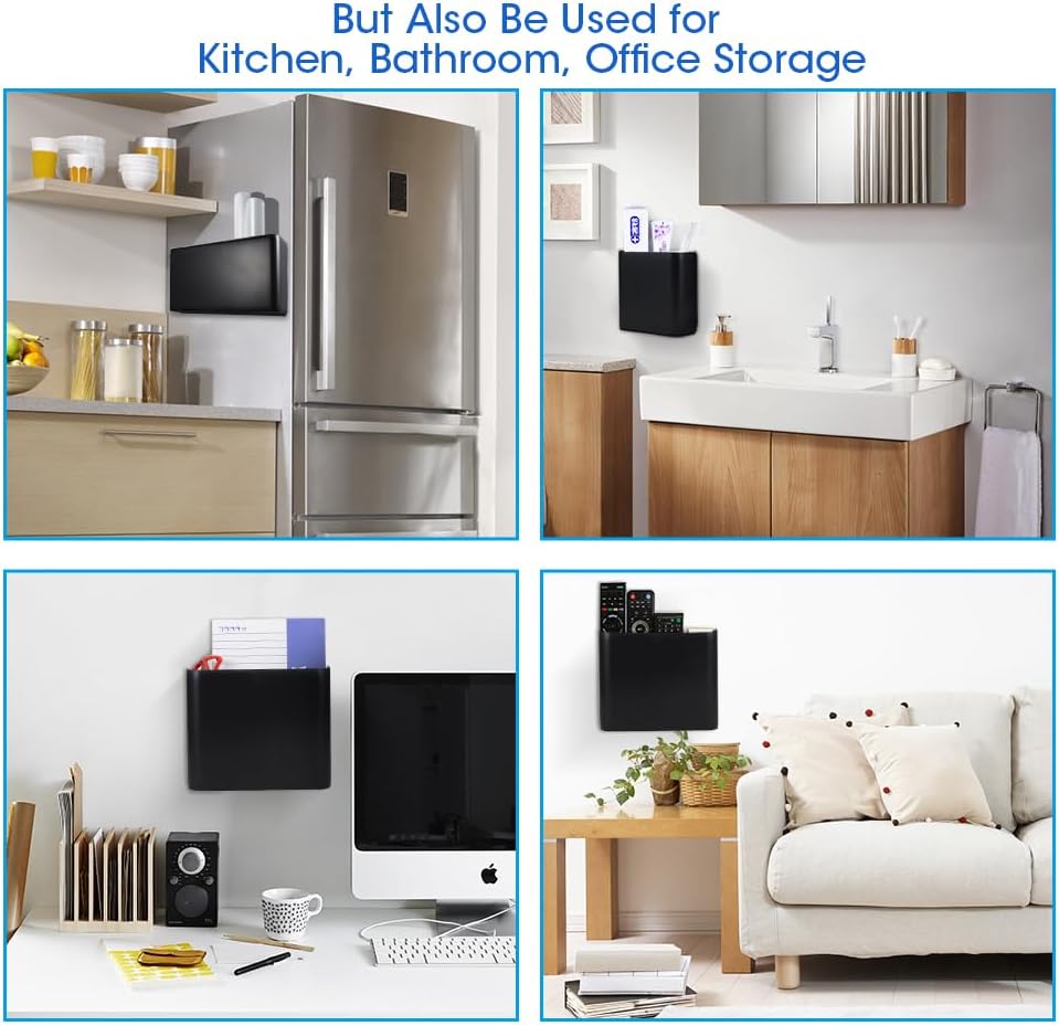 Picowe 3 PCS Magnetic Laundry Storage, Magnetic Storage Box for Laundry Room, Kitchen, Bathroom, Office, Space-Saving Trash Container Hanging on Dryer, Washer or Wall Mount Trash Bin (Black)