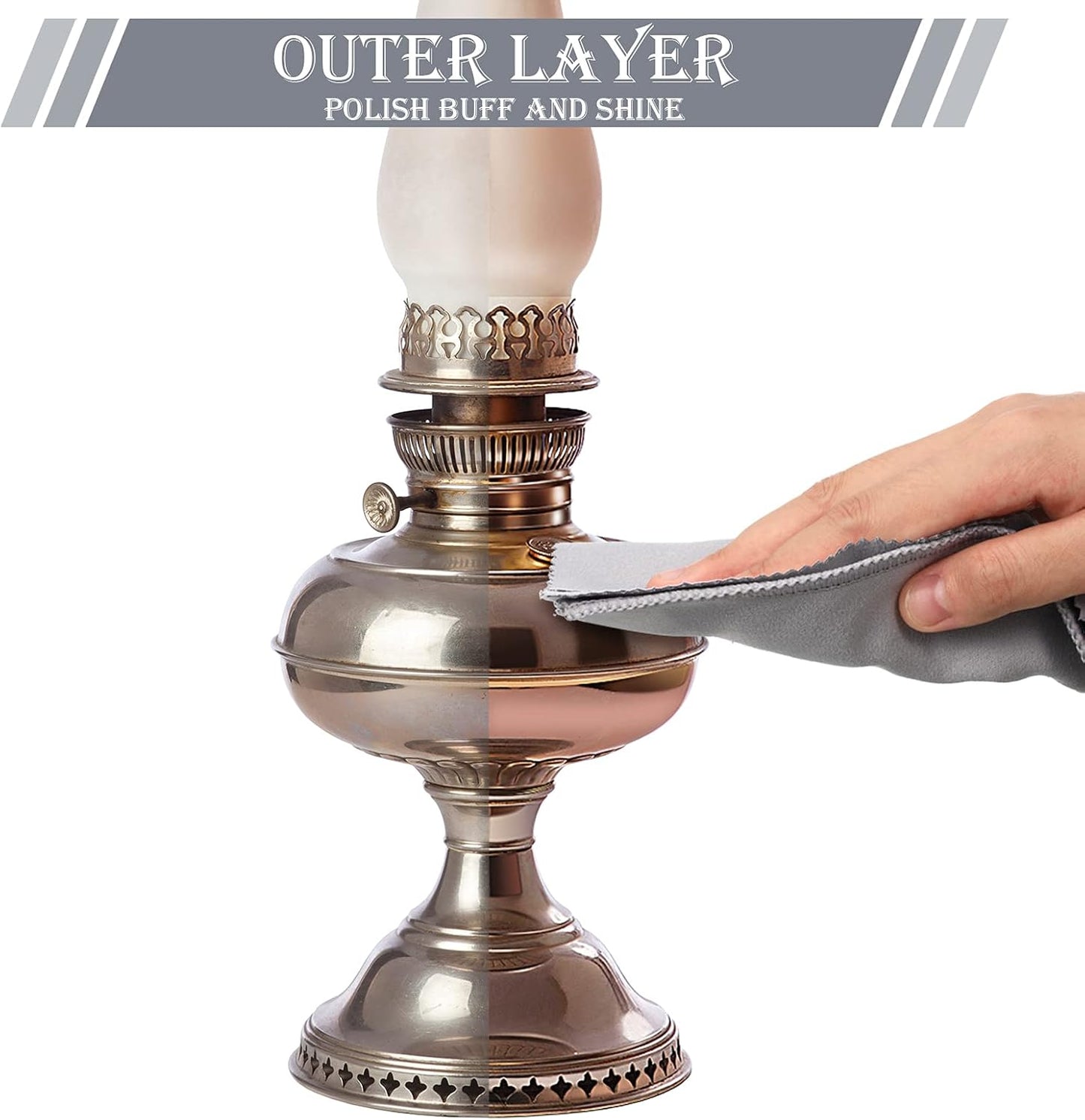 8 Pieces Large Jewelry Polishing Cloth Set Cleaning Cloths Silver Polishing Cleaning for Gold Silver Platinum Jewelry Coins Watches Silverware, 11 x 14 Inch and 6 x 8 Inch (Grey)