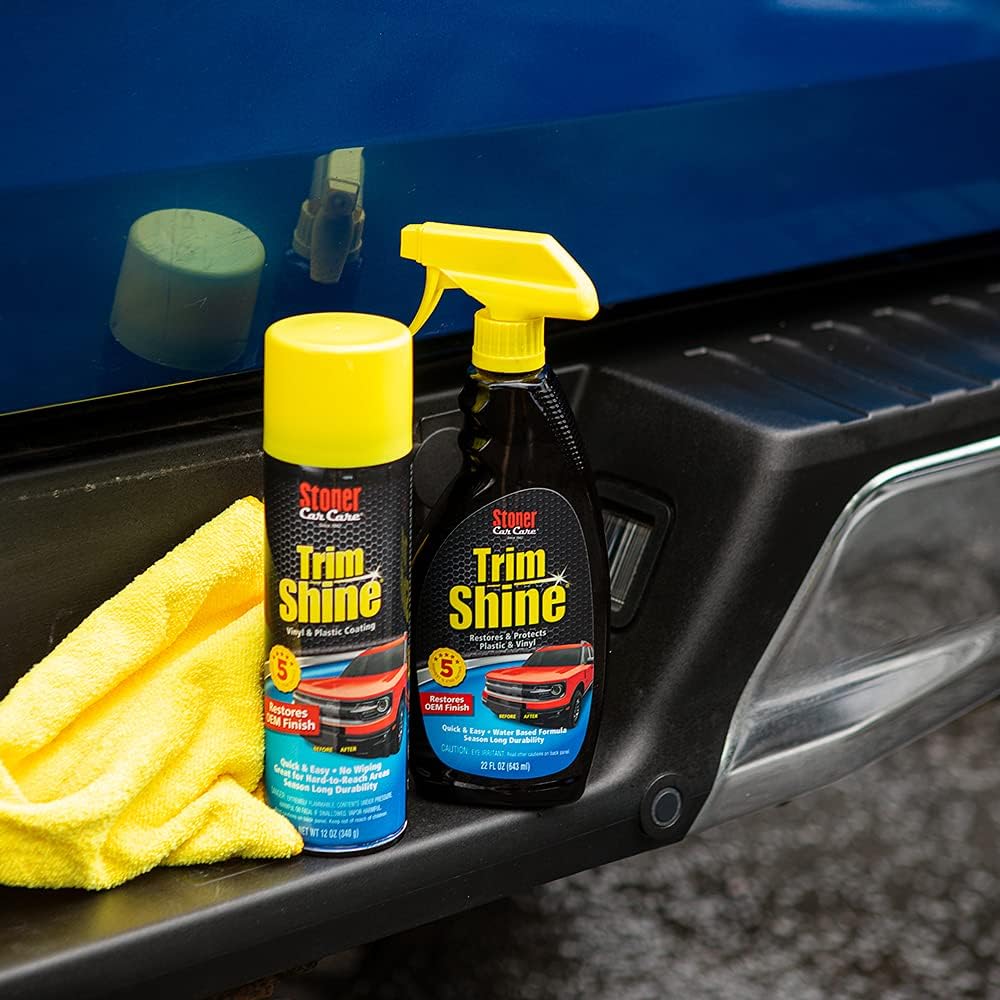 Stoner Car Care 91034-4PK Trim Shine – Vinyl and Plastic Protectant for Interior and Exterior Detailing, Restores OEM Color, Adds Shine, UV and Water Protection – 12 oz (Pack of 4)