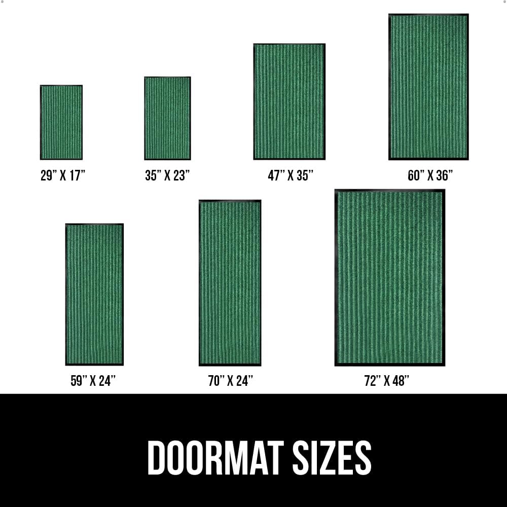 GORILLA GRIP Traffic Guard Door Mat, 47x35, Heavy Duty Welcome Mats, Commercial Office Space Doormat, Waterproof, Fade Resistant, Strong Rubber Backing, Low Profile, Shoe and Boot Scraper, Green