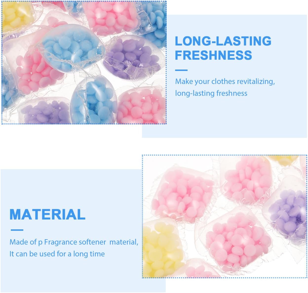 Artibetter Laundry Scent Booster Beads 50pcs In-Wash Fragrance Booster Laundry Freshener Beads Fabric Softener for Washer (Mixed Color)