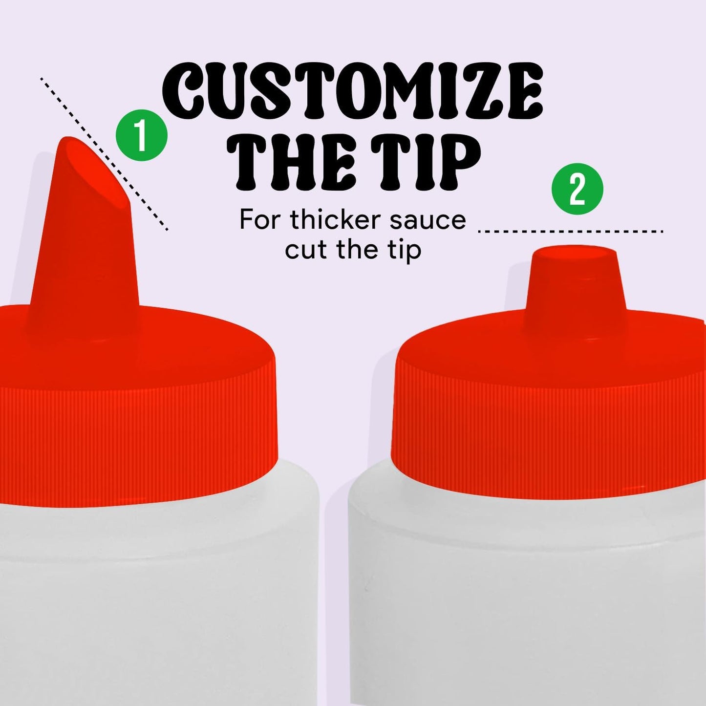 Norcalway 12 oz Condiment Squeeze Bottles for Sauces - Leak Proof Oil, Syrup, Dressing Squirt Bottles - 3 Pack