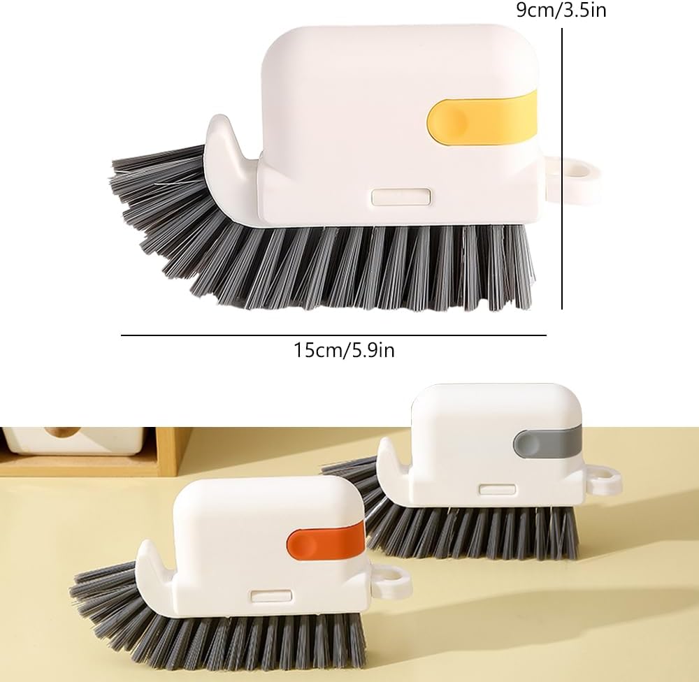 3 in 1 Groove Cleaning Brush, 2025 New Multifunction Window Track Cleaner Brush, Hanging Hard Bristle Cleaner Brushes for Kitchen (Grey and Orange)