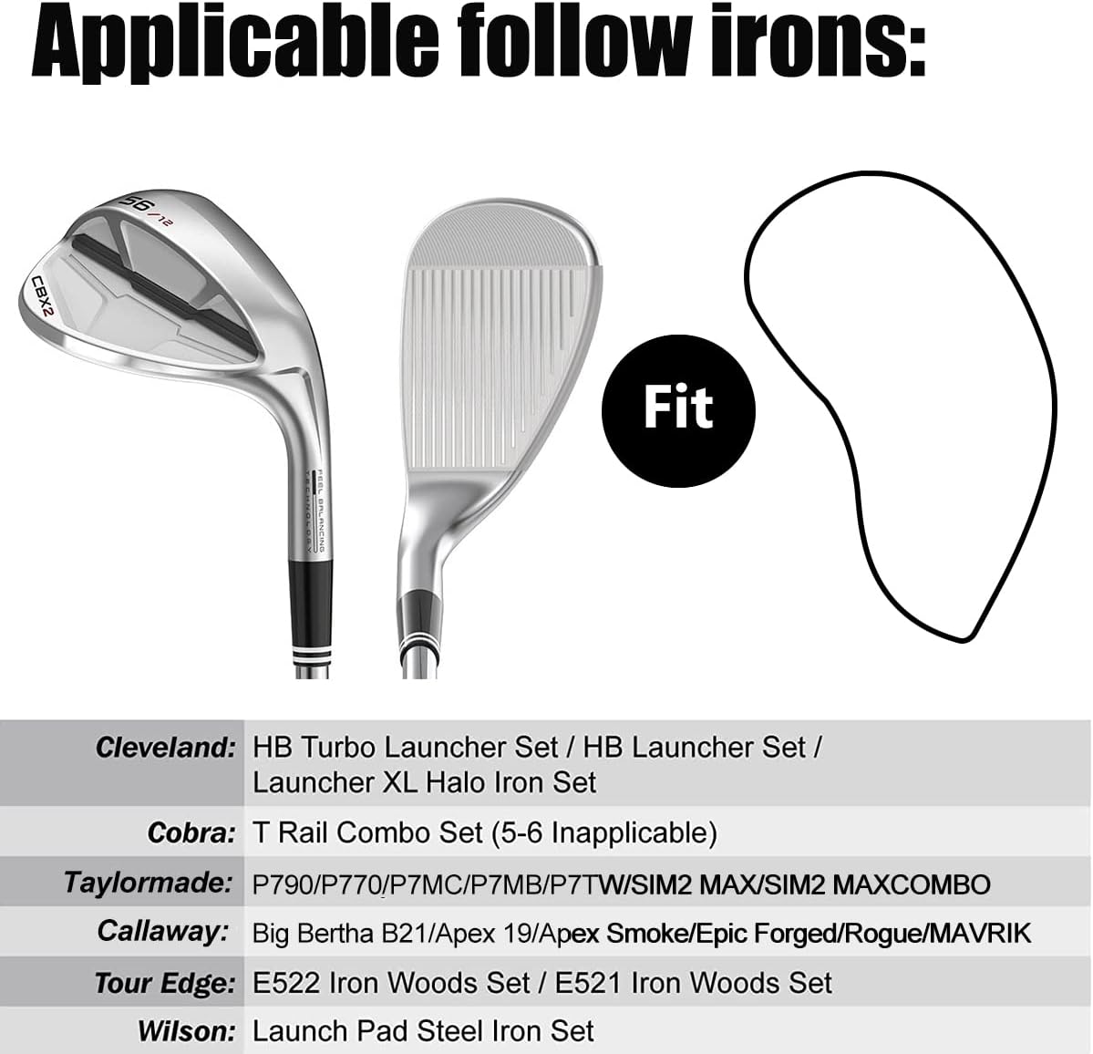 Golf Iron Head Covers 9/10pcs Leather Golf Club Covers for Iron with Magic Tape Fit Most Brand(Colorful Tee/10pcs)