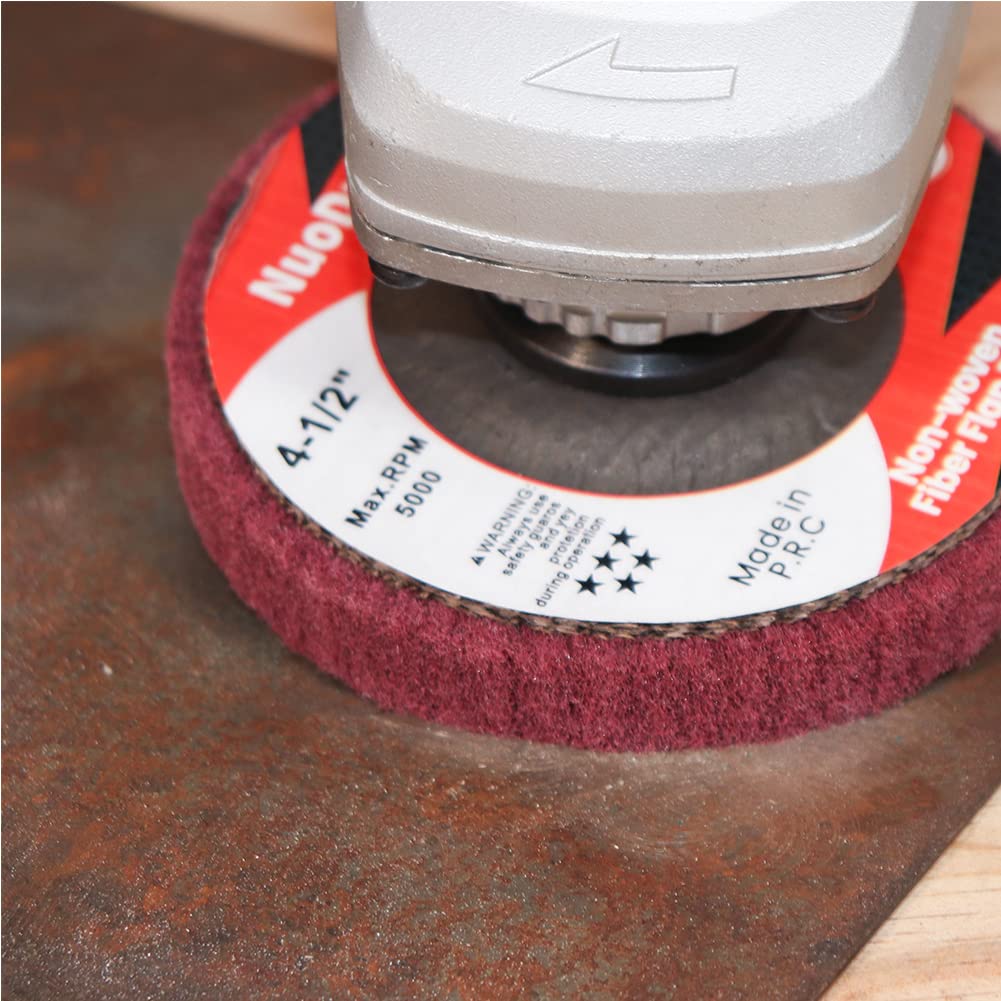 10Pcs 320 Grit Scour Flap Disc 4 1/2 Inch Angle Grinder Attachment General Purpose Wire Brush Polishing Wheel Rust Paint Remover Scratch Prep Sanding Disc