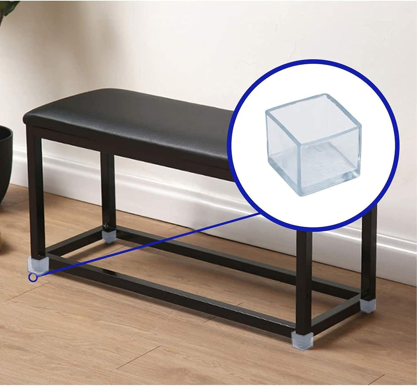 12 Pcs Transparent Square Anti-Slip Rubber Leg Tips Chair Leg Caps Furniture Floor Protectors Chair Table Bar Stool Leg Covers Furniture Leg Cube Feet 1.57 Inch x 1.57 Inch (40 x 40mm)