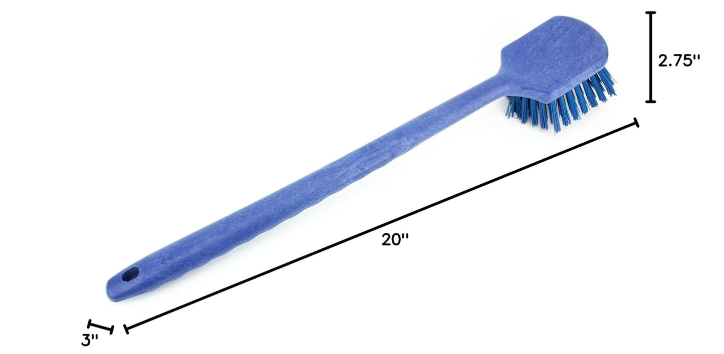 SPARTA 40501EC14 Large Plastic Scrub Brush, 20 Inches, Blue (Pack of 2) - Kitchen and Utility Cleaning With Long Handle