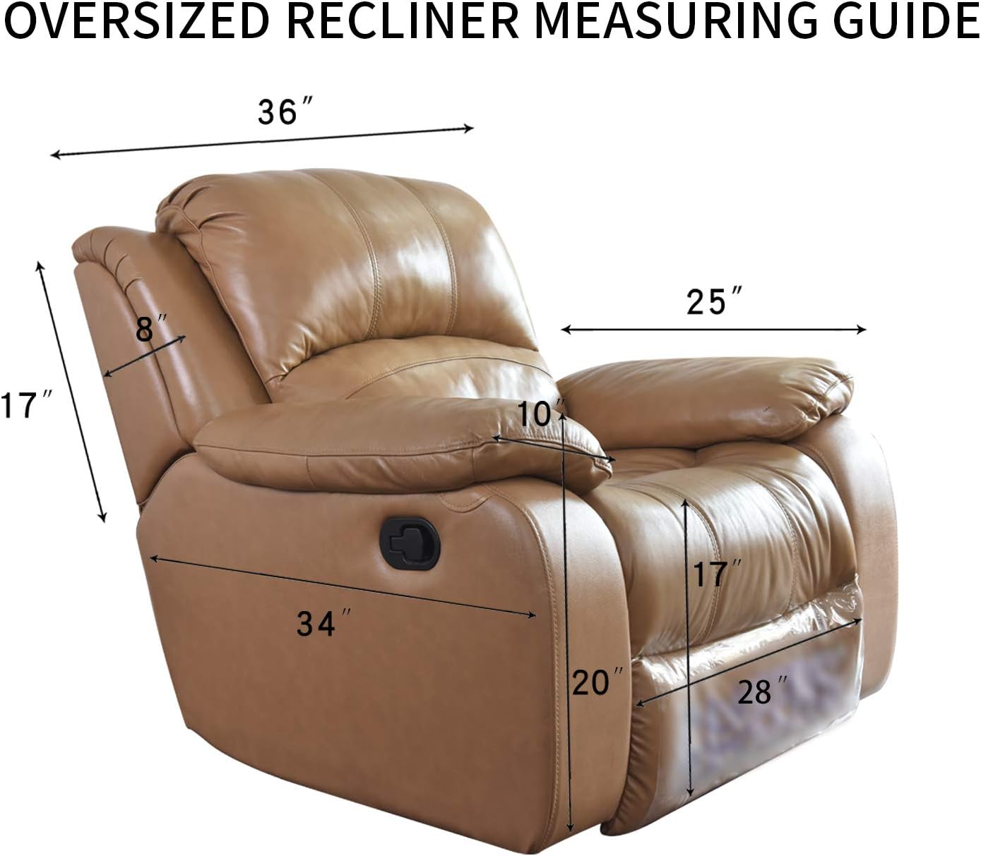 PureFit Reversible Quilted Oversized Recliner Sofa Cover, Water Resistant Furniture Protector, Washable Couch Cover with Elastic Straps for Kids, Dogs, Pets (Large, Black/Beige)