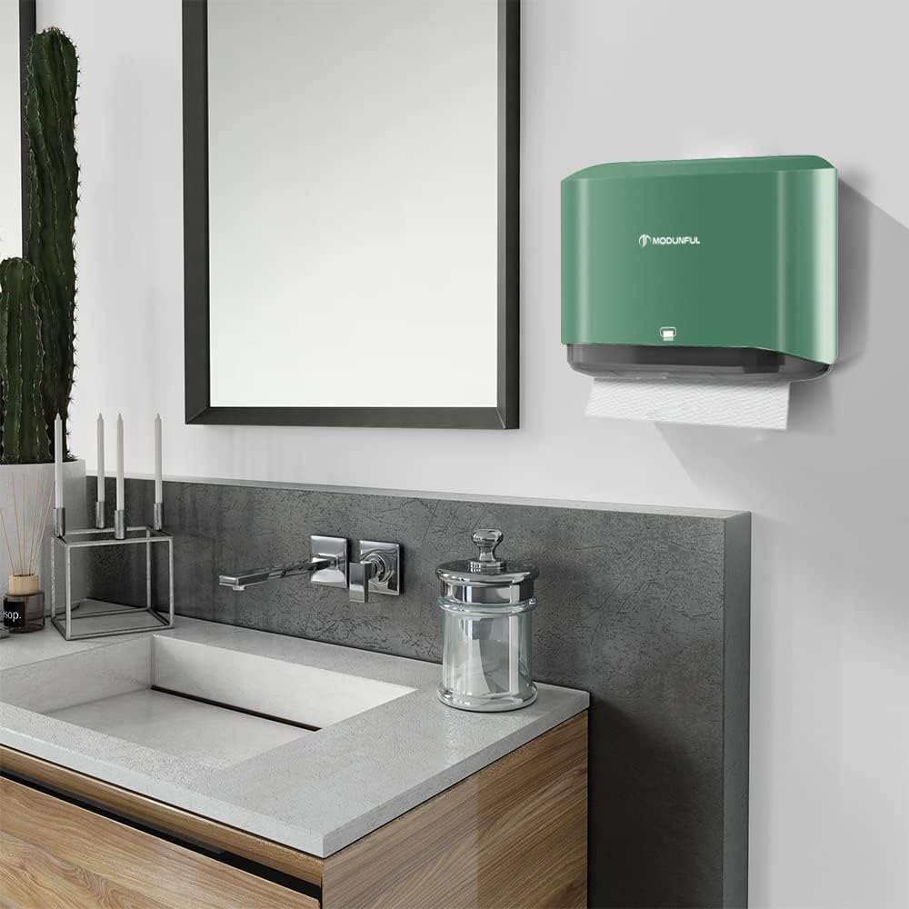 Paper Towel Holder Wall Mount: Commercial Paper Towel Dispenser for Multifold/Trifold/c Fold Hand Paper Towel, Adhesive Paper Towel Holder No-Hole Installation 200 Sheets