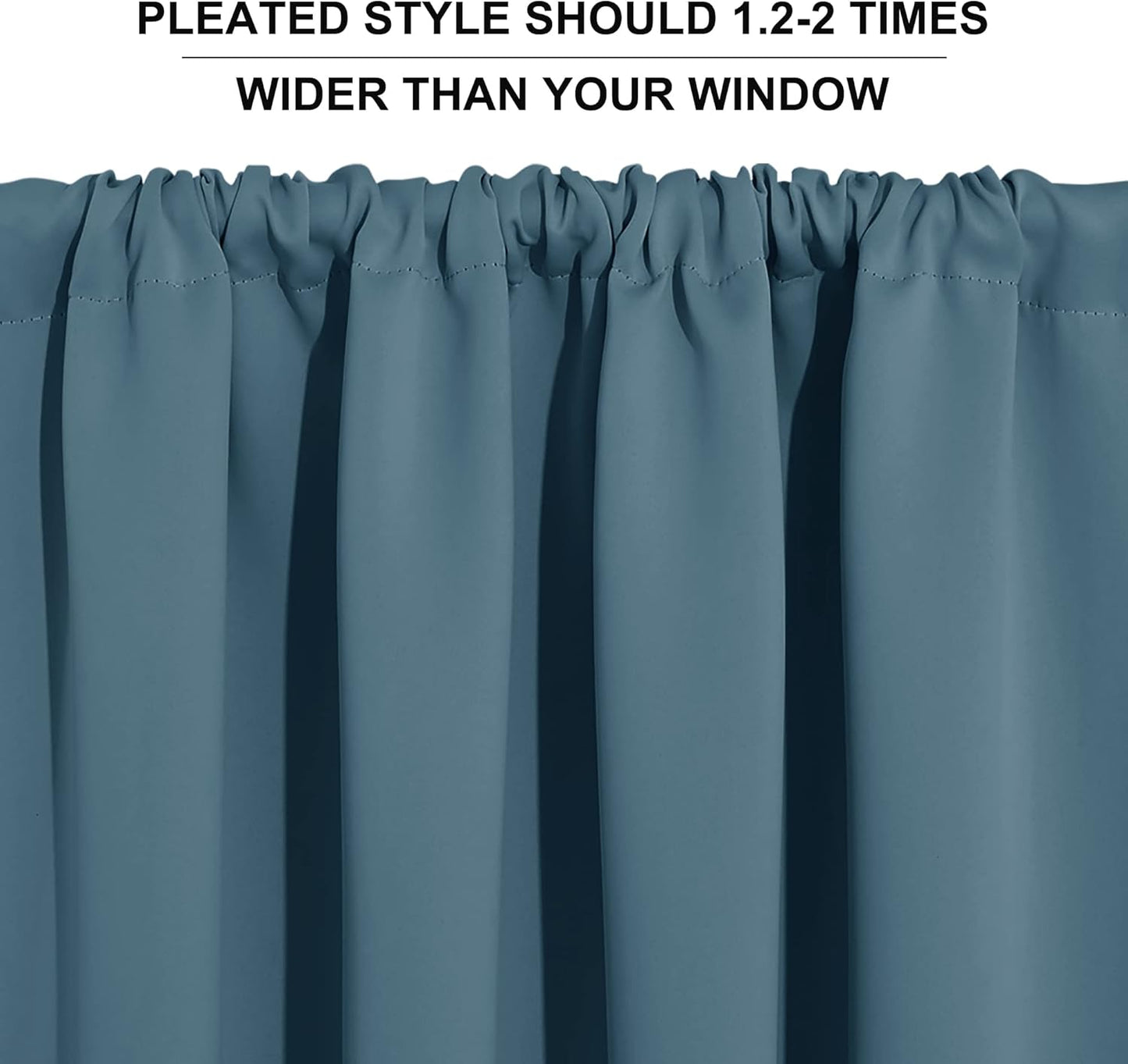 RYB HOME Blue Blackout Curtains for Living Room Thick & Durable Privacy Window Curtains Room Darkening Drapes for Bedroom, W70 x L84 inch, 2 Panels, Slate Blue