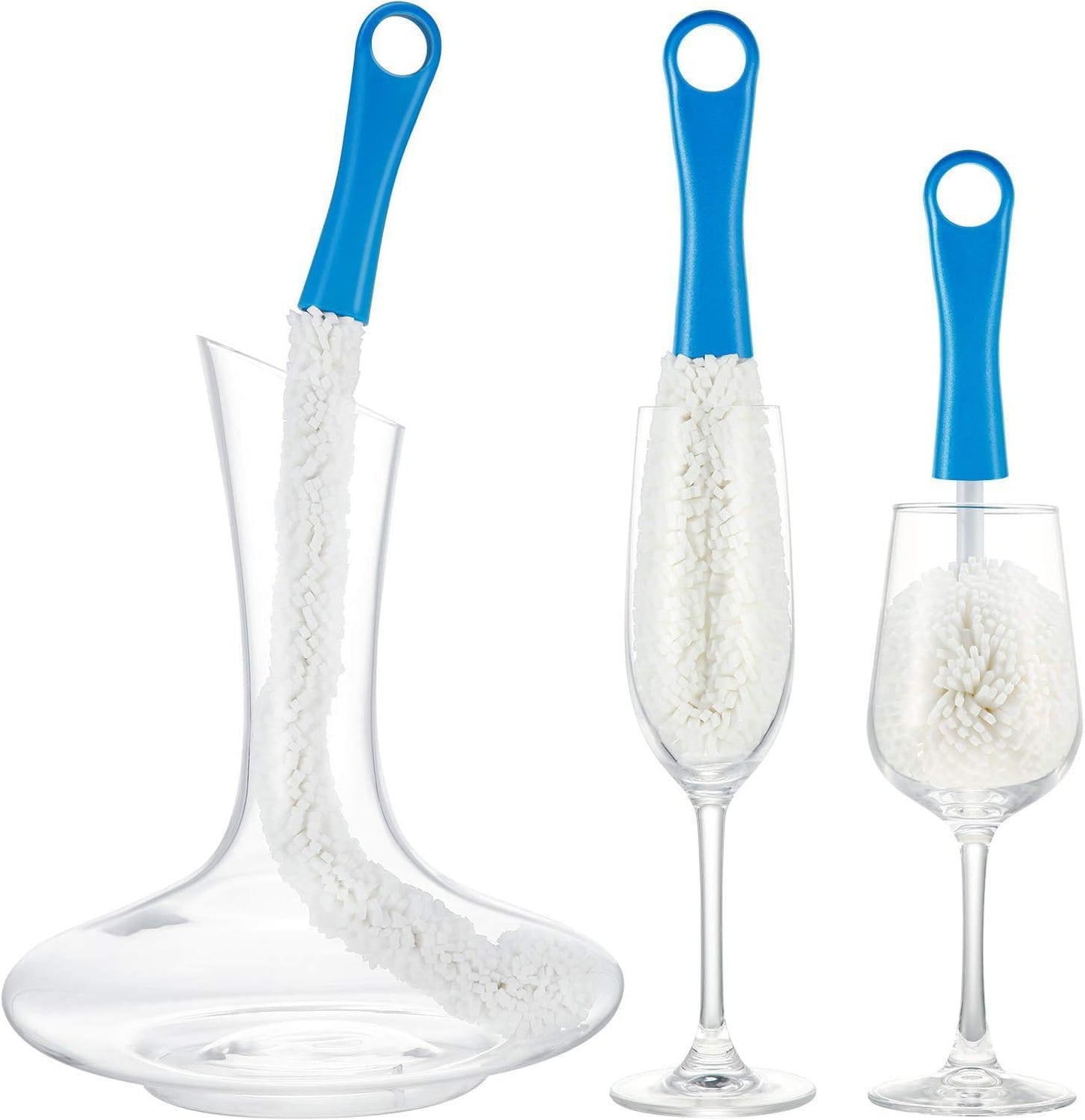 Wine Decanter Drying Stand with Cleaning Brush,Wine Decanter Drying Rack Holder with Rubber Coated Top Drainer Stand Dryer Rack for Standard Large Wine Decanters