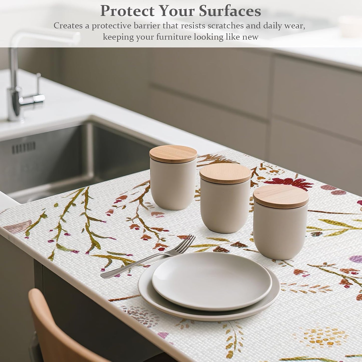 FINNEZ Shelf and Drawer Liner 17in x 20FT with Cutting Tool, Non Slip Non Adhesive Drawer Liners for Kitchen Cabinets, Waterproof Floral Cabinet Liner for Shelves, Refrigerator