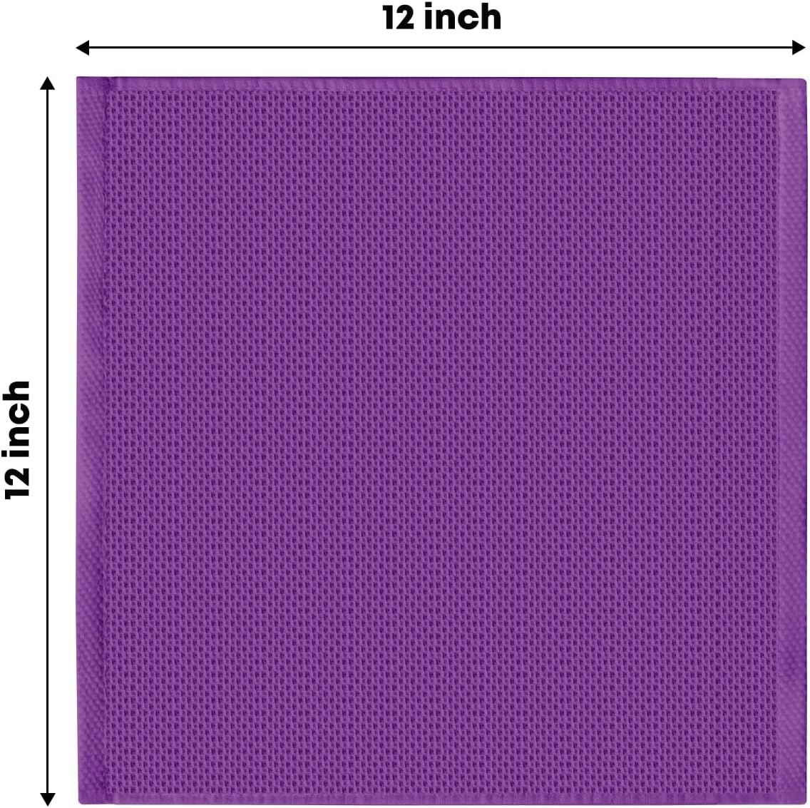 Artoid Mode 100% Cotton Purple Waffle Weave Kitchen Dish Cloths, 12x12 Inch Ultra Soft Absorbent Quick Drying Kitchen Dish Towels Set of 6