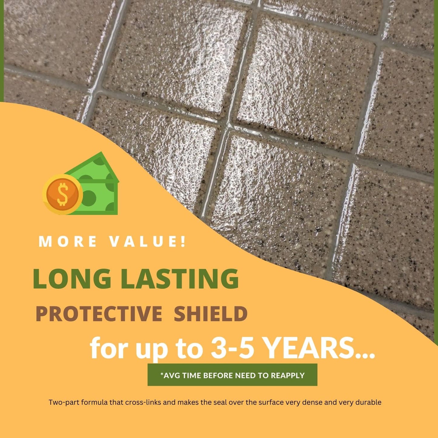 CoverTec GlazeGuard Matte Ceramic And Porcelain Tile And Grout Sealer, Flat Finish (2 Part A+B=36oz Kit)