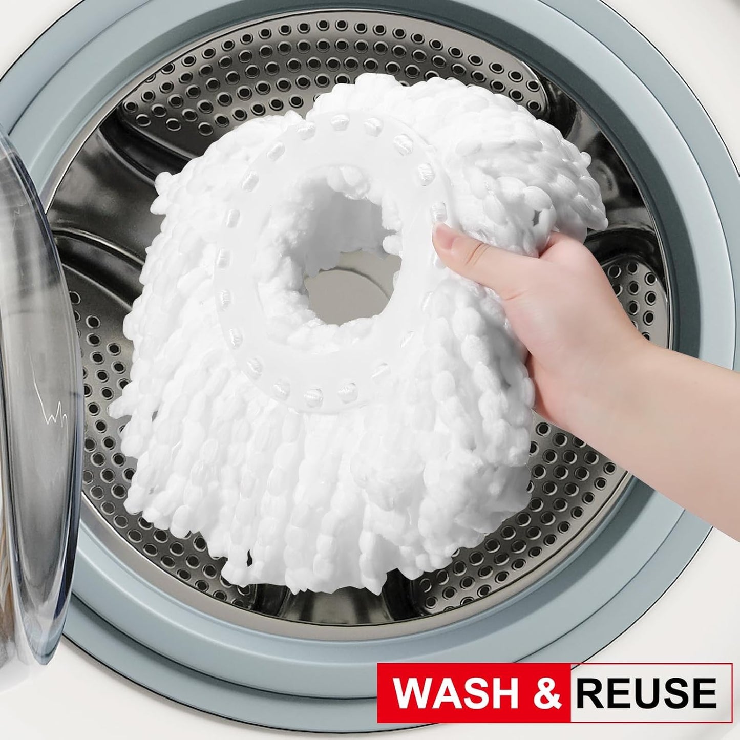 360° Spin Mop and Bucket Set Quick-Dry Technology,Mop and Bucket with Wringer Set for Home & Kitchen,Wet/Dry Floor Cleaning Kit with 4 Microfiber Mop Heads & Adjustable Handle