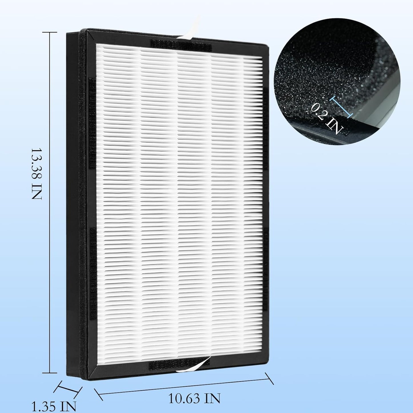 2 Packs KJ190L Replacement Filter with Washable Filter Compatible with MOOKA® H13 HEPA Filter Pet Air Purifier, Upgraded Activated Carbon Filter,Removes pet Hair Odors