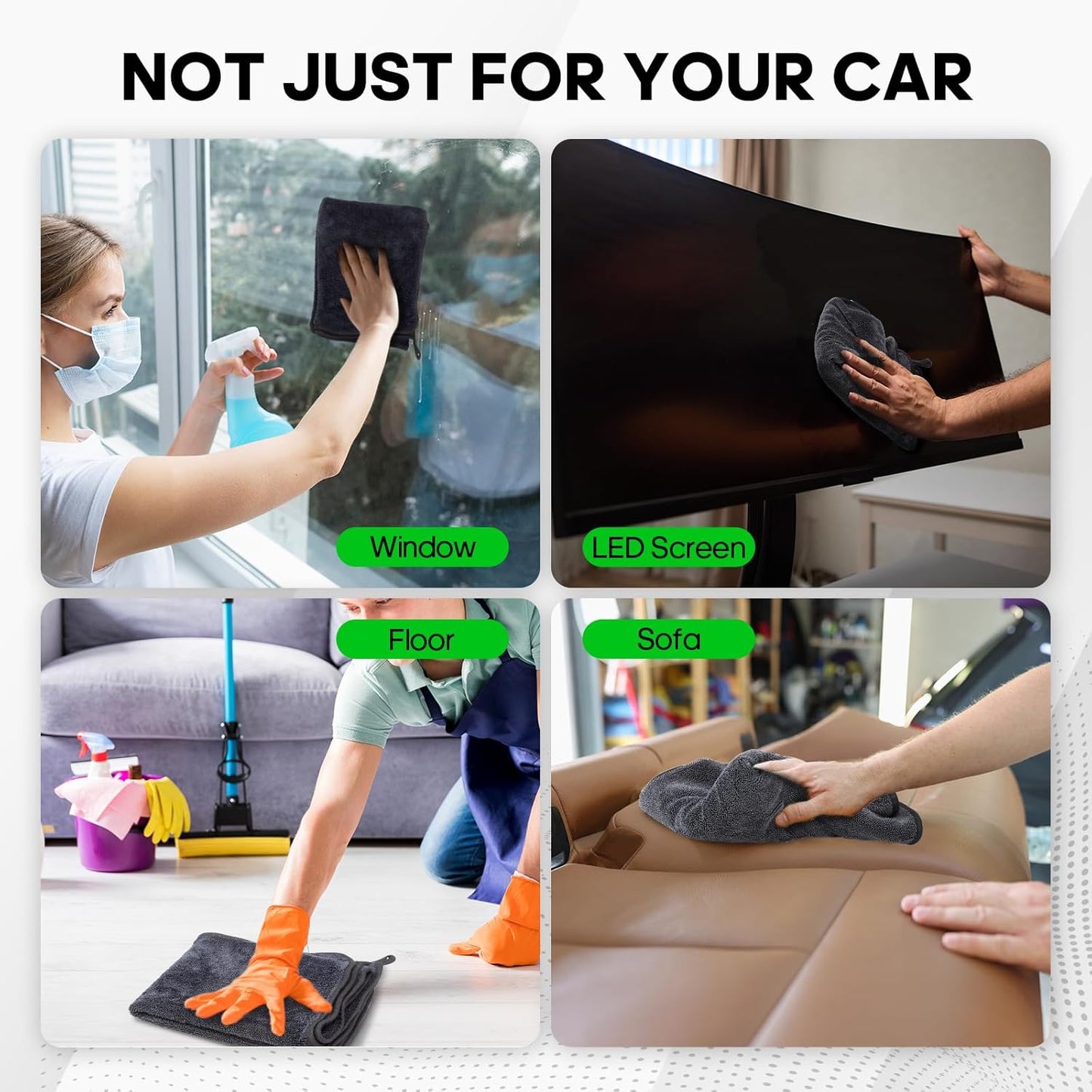 PBHEPJ 4 Pack Microfiber Towels (36"x 24") Extra Large Ultra Absorbent Drying Towel for Cars and Trucks, Without Streaks, Scratches, or Water Spots