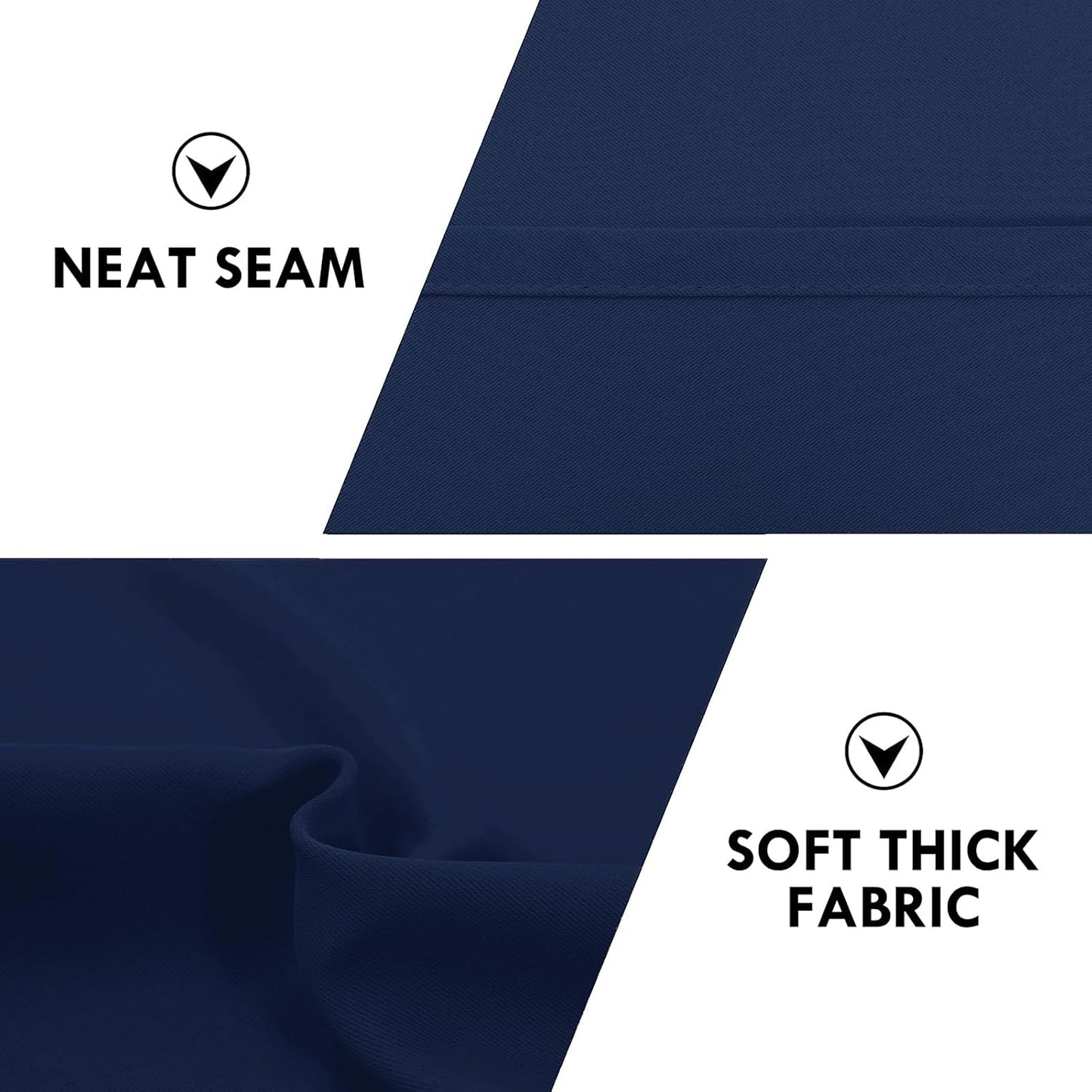 DWCN Navy Blue Blackout Curtains for Bedroom 63 Inches Long 2 Panels Set Window Drapes Thermal Insulated Room Darkening Rod Pocket Curtains for Kids Boys Room (W38 x L63 Inch, Navy Blue)