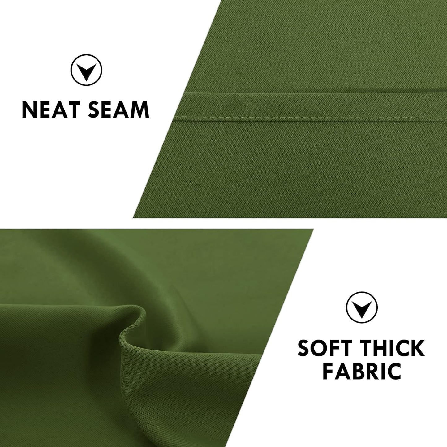 DWCN Christmas Olive Green Room Darkening Blackout Curtains - Thermal Insulated Privacy Energy Saving Window Curtain Drapes 38 x 45 inch Length, Set of 2 Bedroom Living Room Curtains