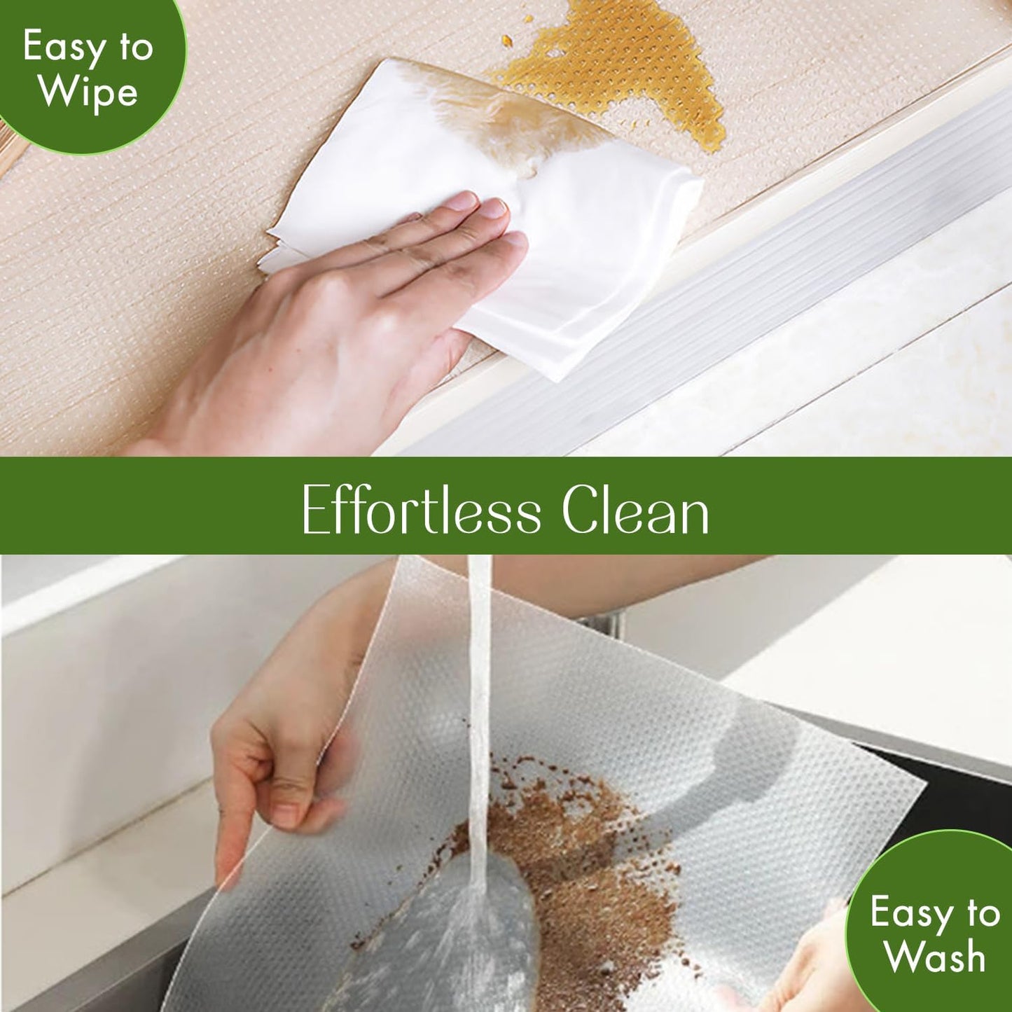 EVALAND 21.6" x 20 FT Non-Slip Shelf Liner, Non-Adhesive, BPA-Free, Waterproof Pantry Liner for Shelves, Easy to Cut, Oil-Proof Shelf Liners for Kitchen, Cabinets, Drawers, Refrigerator, Clear