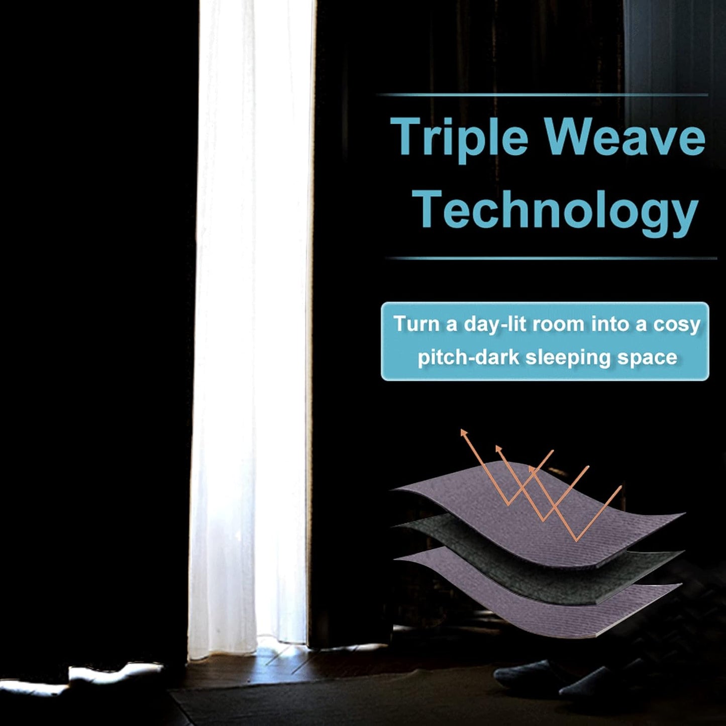 RYB HOME Living Room Curtains Blackout - Light Block Energy Efficiency Small Window Treatment Drapes for Kitchen Dining Baby Nursery Farmhouse Decor, W 42 x L 72 inch, Greyish Purple, 2 Panels