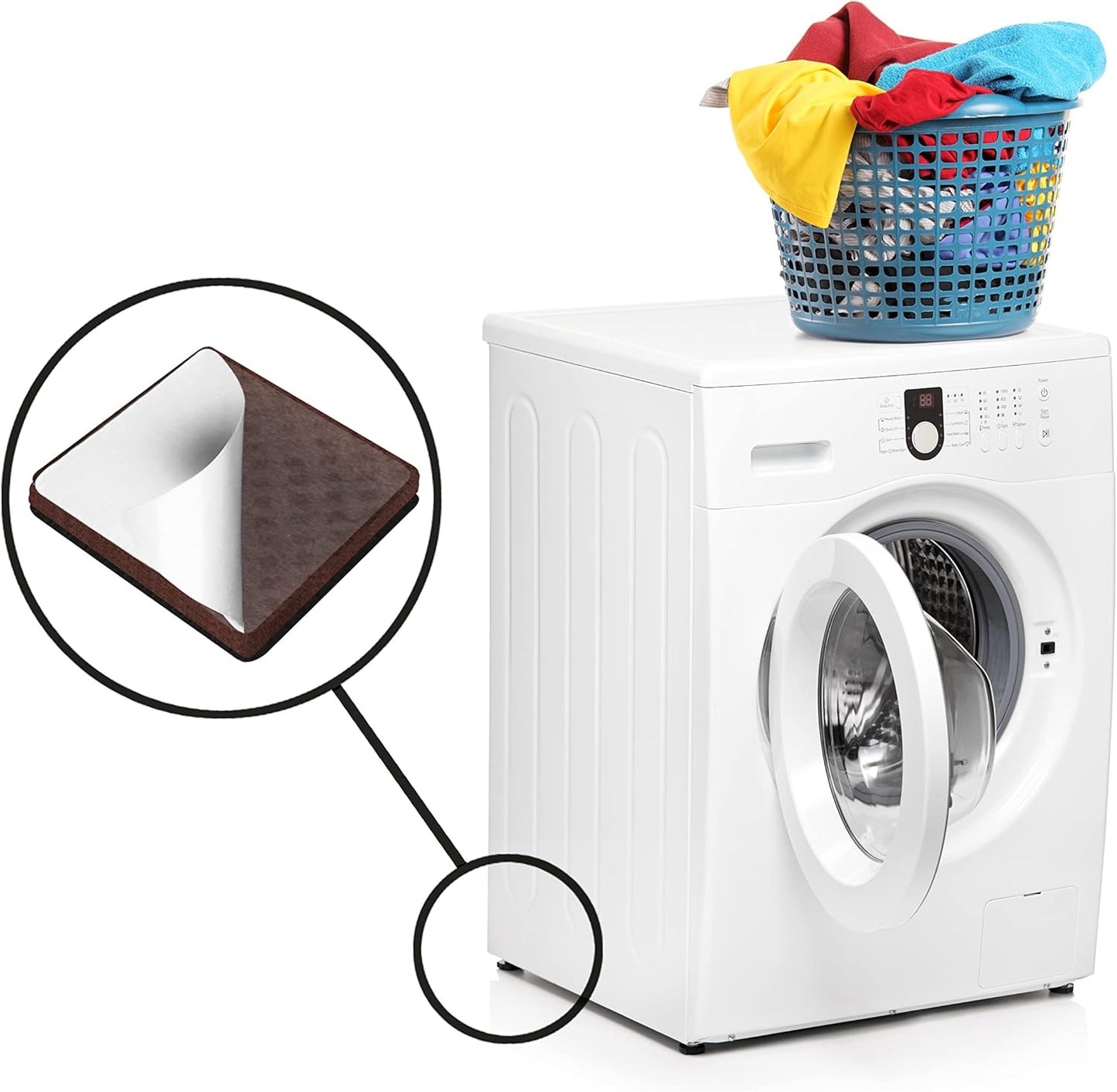 Slipstick GorillaPads CB148 Non Slip Furniture Pads/Rubber Gripper Feet (Set of 8) Self Adhesive Anti-Skid Floor Protectors, 1-1/4 inch Square, Black