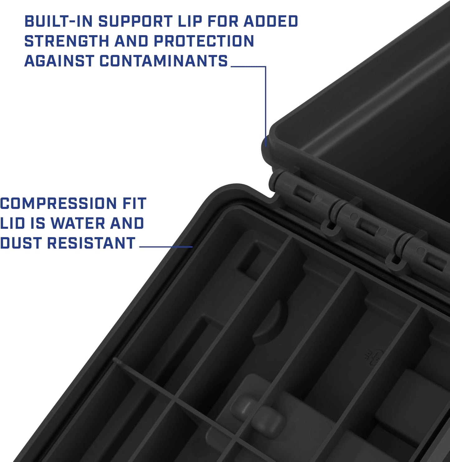 Sheffield 12706 Storage Bins With Lids, 2-Pack Stackable Storage Bins, Made in USA, Lockable and Water-Resistant Containers with Lids, Plastic Containers for Home, Classroom, and Dorm