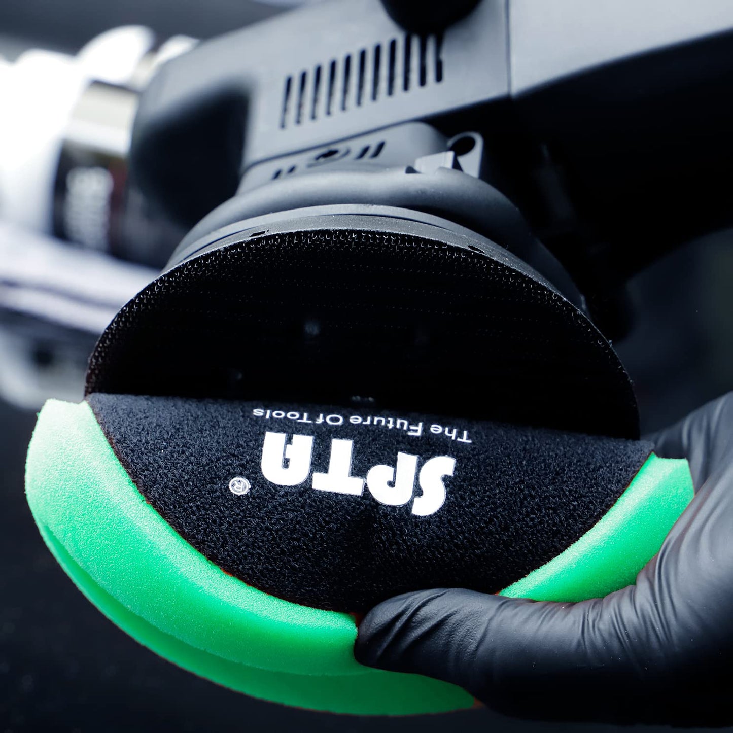 Green Heavy Cut Pad, Buffing Polishing Pads, SPTA 1Pc 6.5 Inch Face for 6 Inch 150mm Backing Plate Compound Buffing Sponge Pads for Car Buffer Polisher Compounding, Polishing and Waxing -FPTSS6G