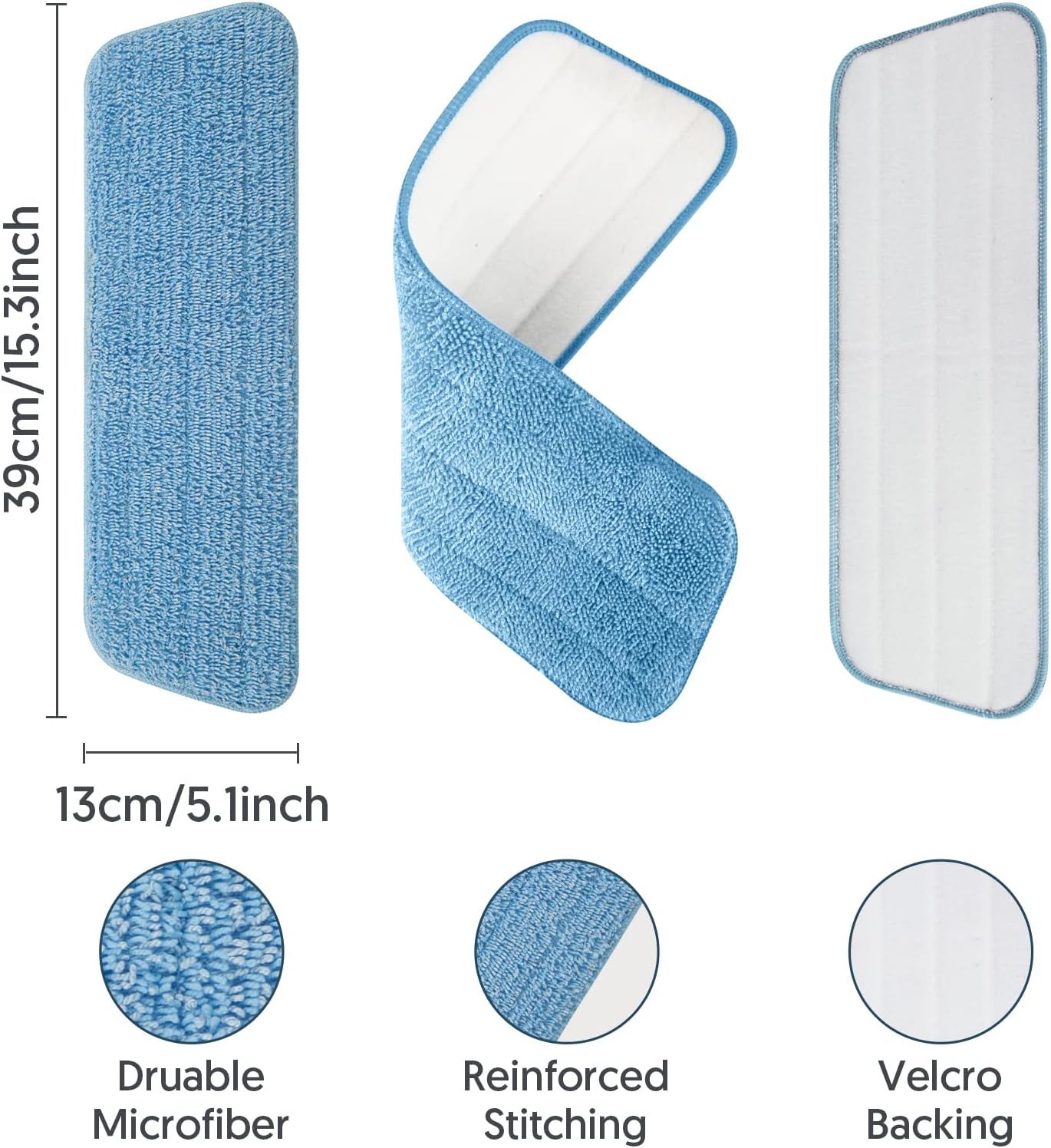 7 Count Reusable Mop Pads for Swiffer PowerMop -MEXERRIS Microfiber Wet Mops Refills PowerMop Pads Refills Machine Washable Hard Floor Mop Pads Replacement for 13''-15'' Spray Floor Mops