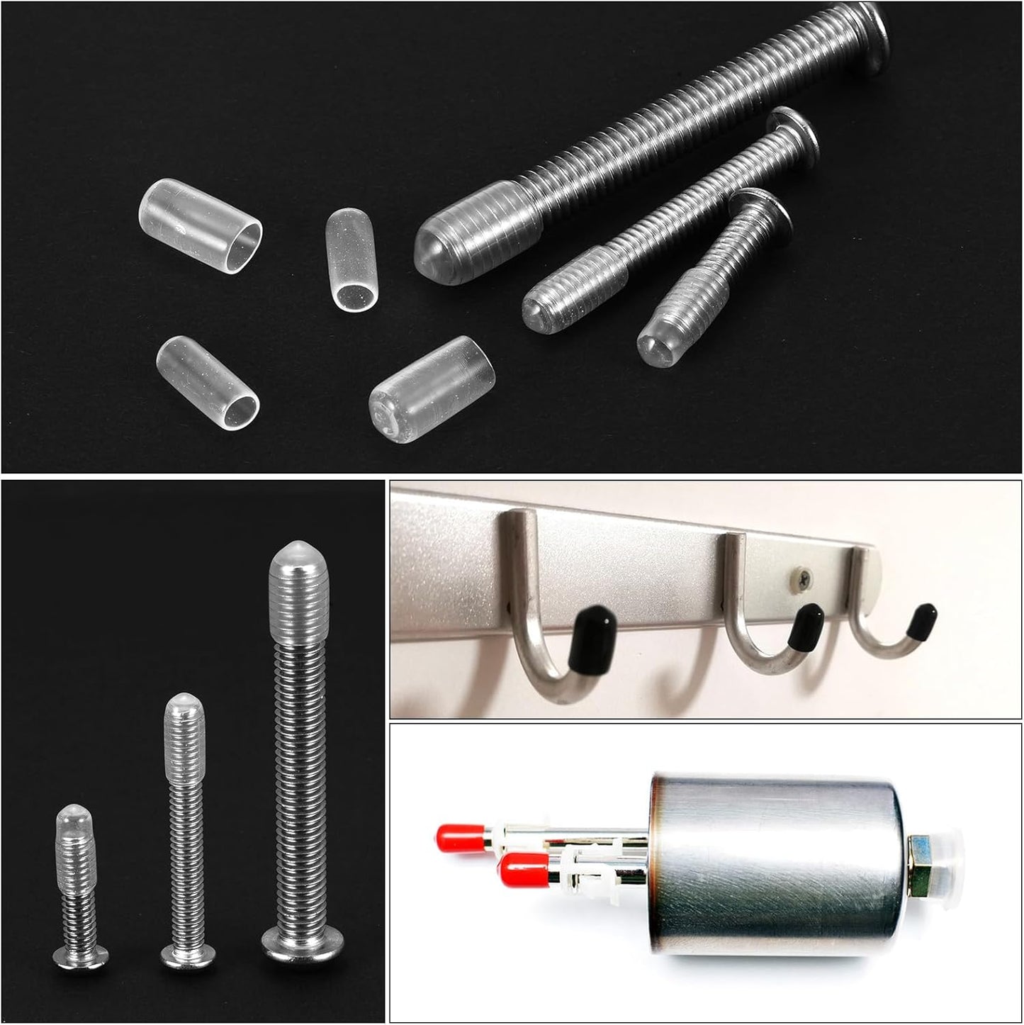 uxcell 20pcs Rubber End Caps Protective Caps 11mm ID Vinyl PVC Round Tube Bolt Cap Cover Screw Thread Protectors, Clear