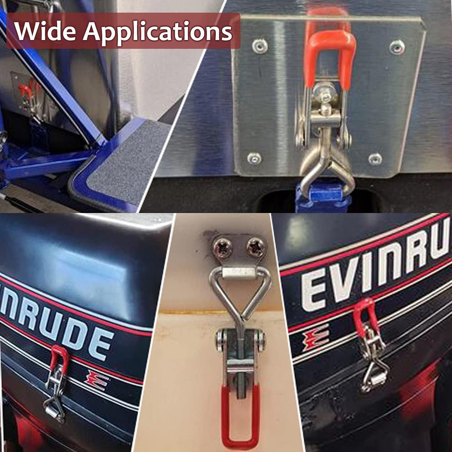 CUKAYO 4pcs Toggle Latch Clamp, 304 Stainless Steel Pull Hasp Latches, Quick Release Hand Tool Toggle Clamp for Smoker Lid Jig,Case Trunk,220Lbs Holding Capacity