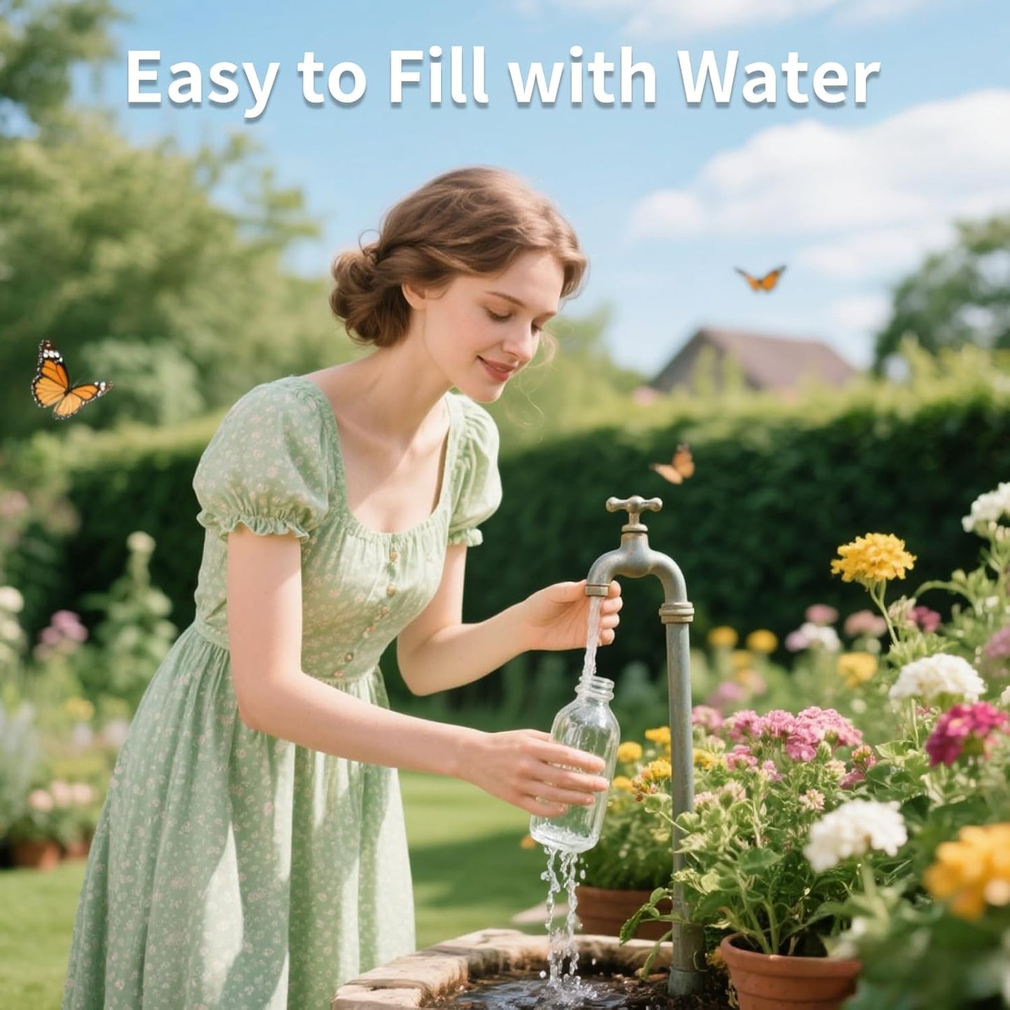 Squeeze Bottles for Plants, 11oz Small Watering Can for Succulent, Muti-function Squirt Bottle for Seedling Watering, Wash, tattoo, Cyan