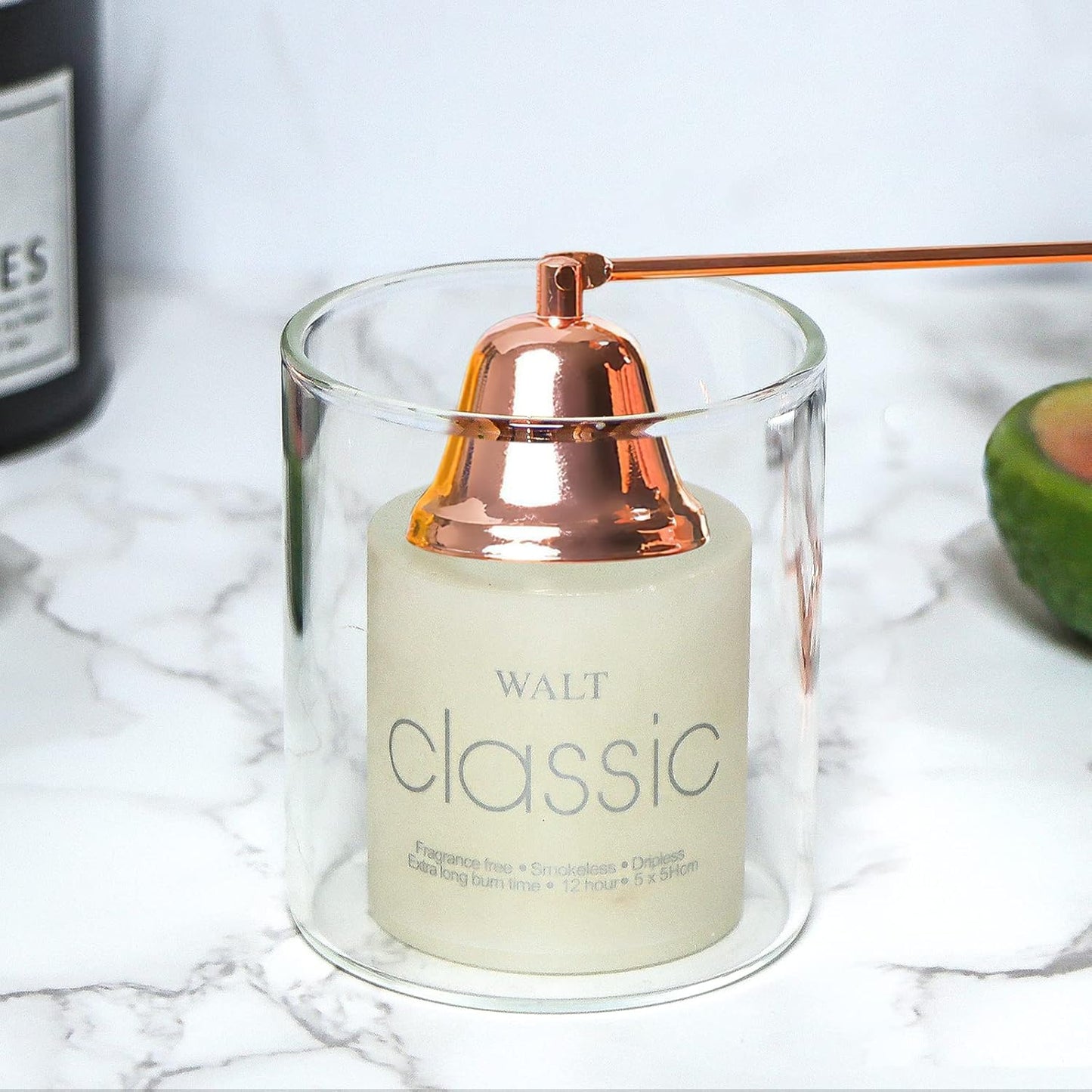 Lsnisni 4 in 1 Champagne Gold Candle Accessory Set with Candle Storage Tray Plate, Wick Trimmer Cutter, Candle Snuffer and Candle Wick Dipper, Steel Candle Care Kit with Gift Package for Candle Lover