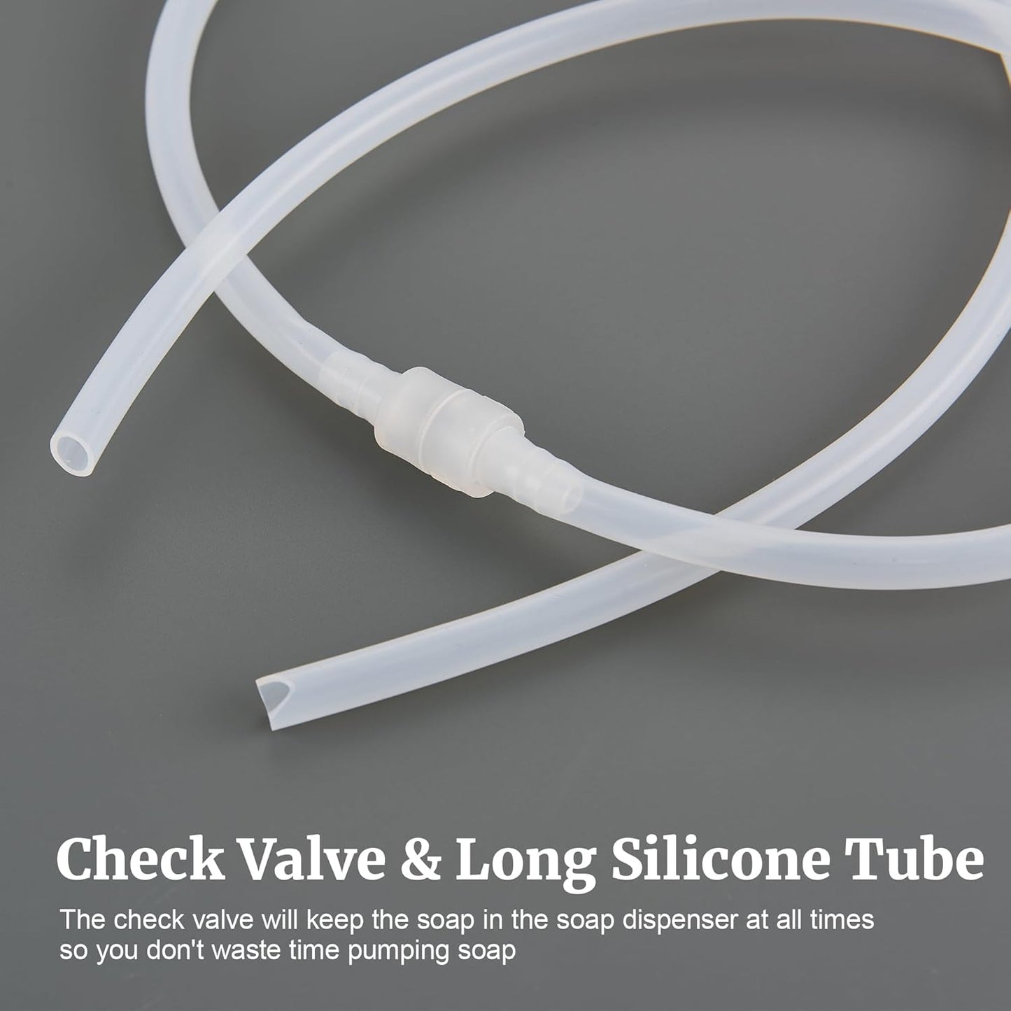 Sink Soap Dispenser for Kitchen Sink Brushed Nickel Upgrade with 40" Silicone Extension Tube Kit, Connect to Your Soap Bottle Directly