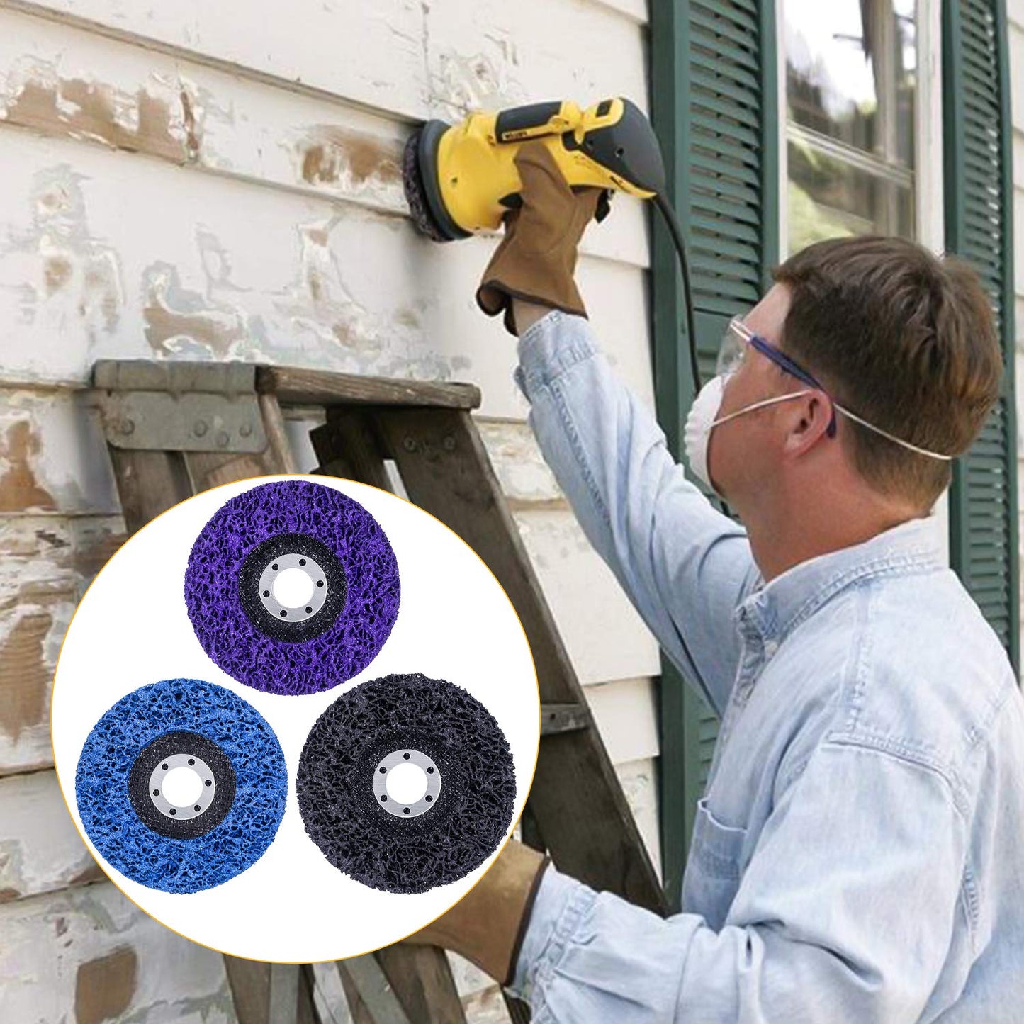 12 Pack 4-1/2" x 7/8" Strip Discs Stripping Wheel Fit Angle Grinder Clean and Remove Paint Coating Rust Welds Oxidation